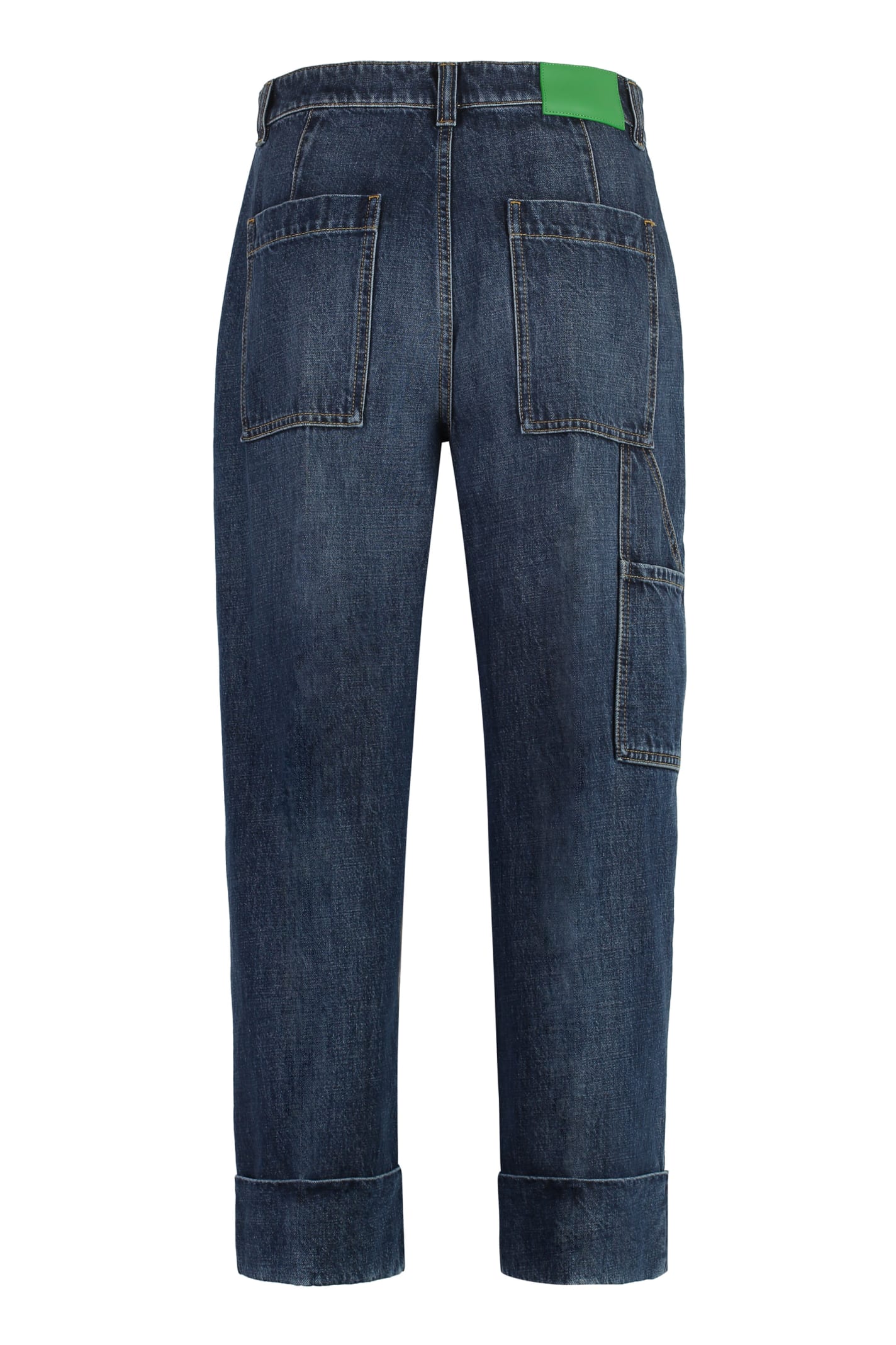 Shop Bottega Veneta Wide-leg Jeans In Mid Blue