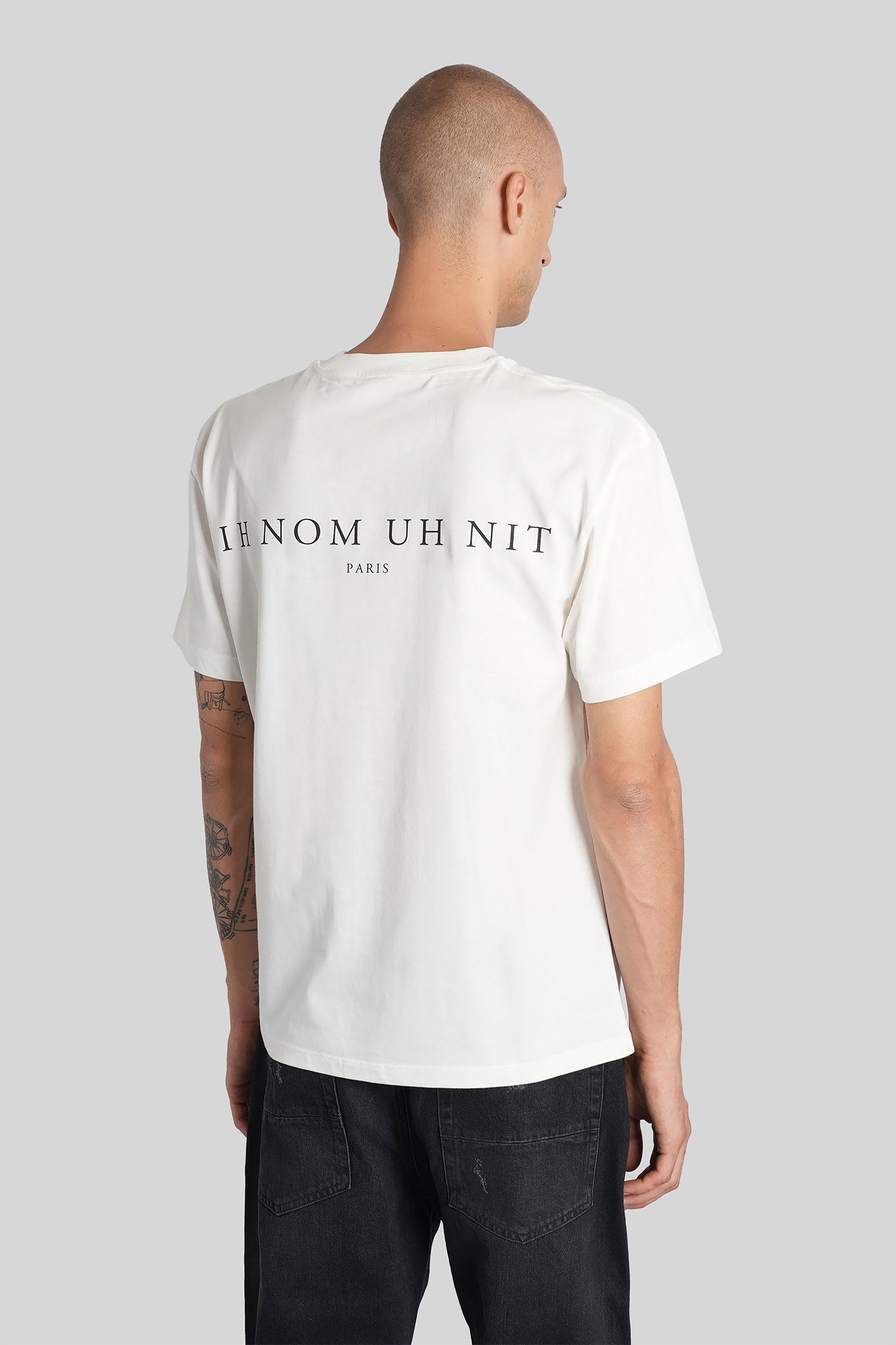 Ih Nom Uh Nit Graphic Printed Crewneck T-shirt In White