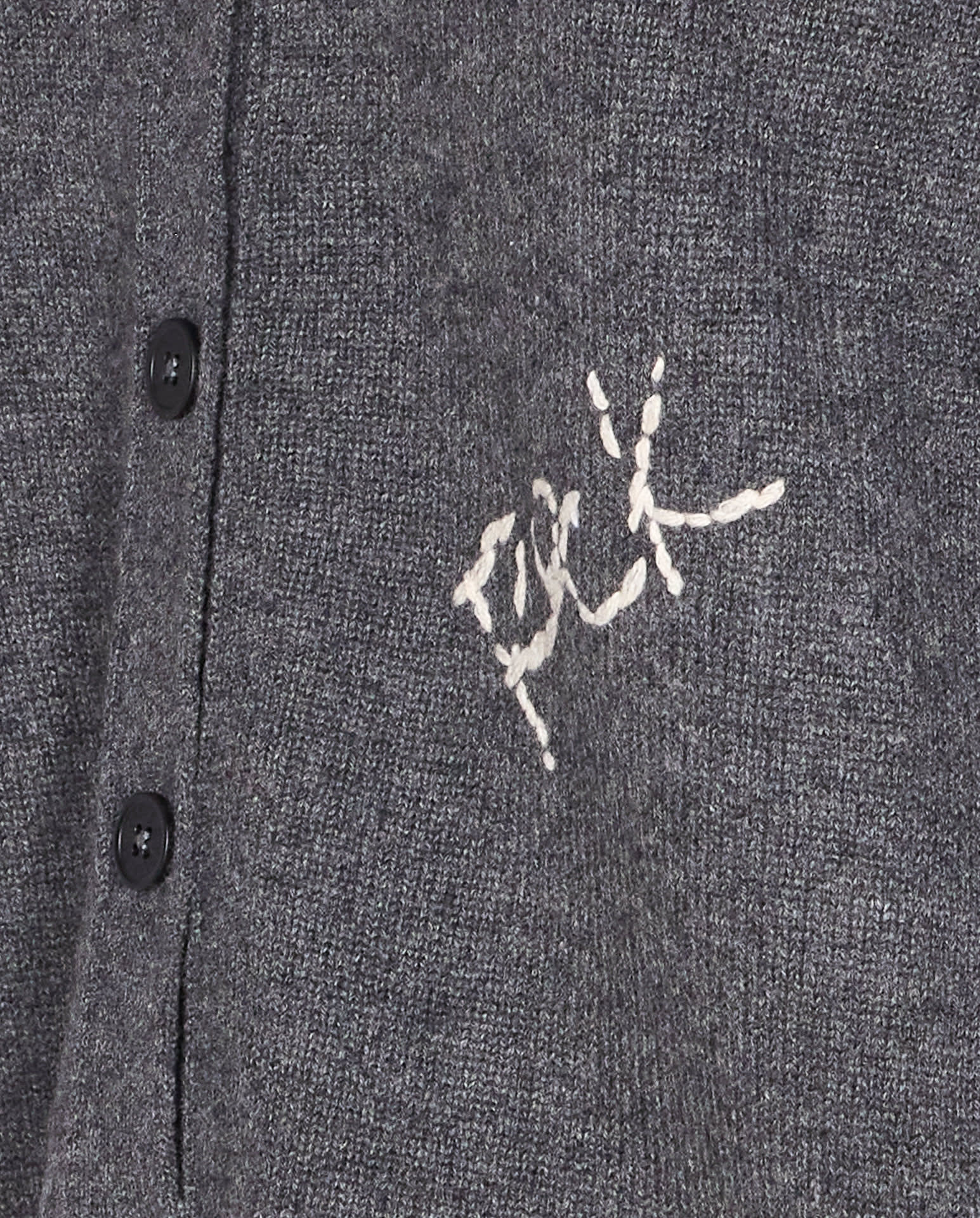 Zadig & Voltaire Mirkaz West Graph Embroidered Cashmere Cardigan In Gray