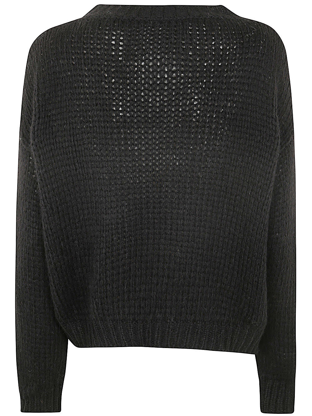 Shop Nuur Long Sleeves Round Neck Sweater In Black