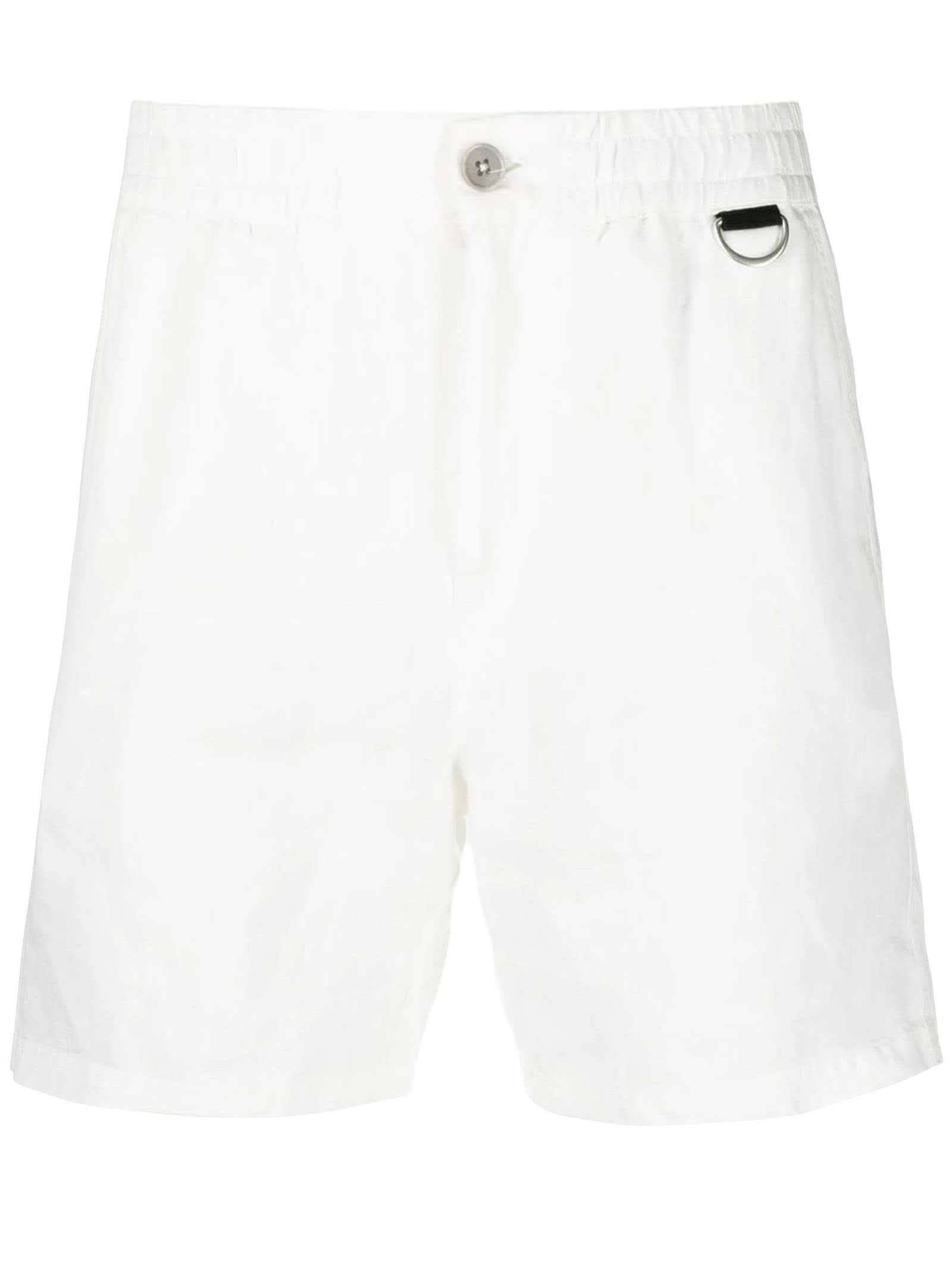 Low Brand White Linen Shorts