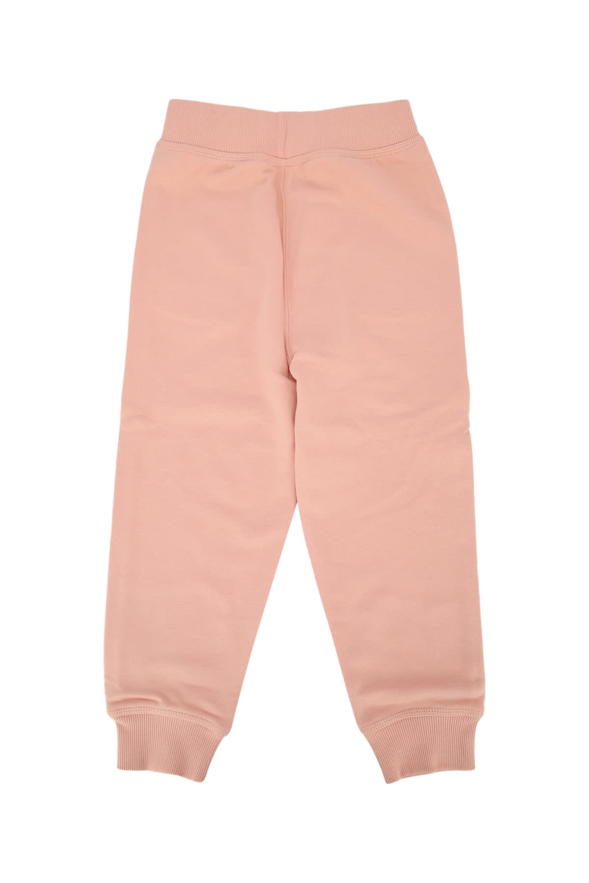 Burberry Slipper Pink Check Trim Cotton Jogging Bottoms 3-14 In Pink