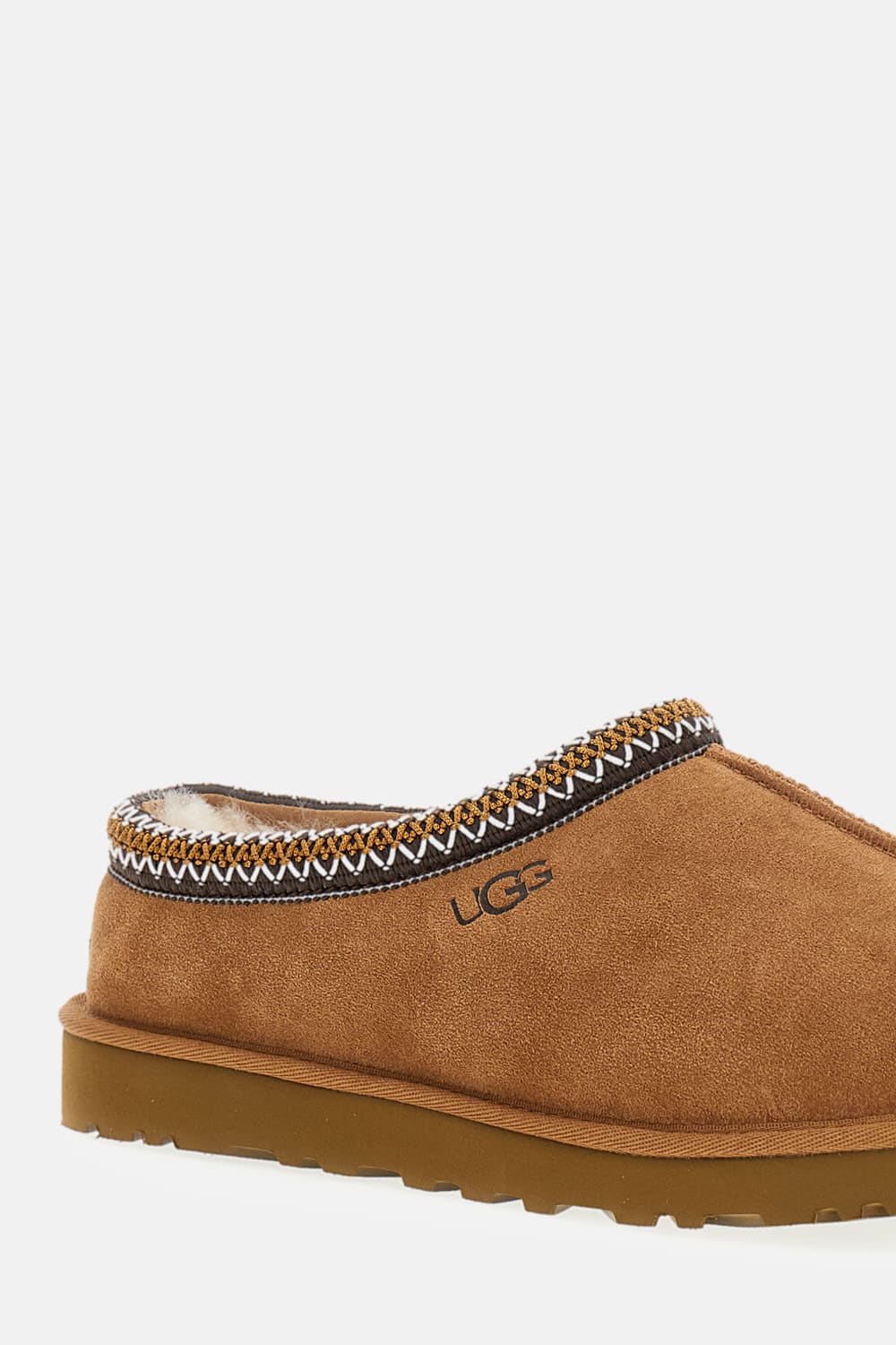 Ugg Tasman Mens Suede Slip On Sheepskin Slippers In Brown