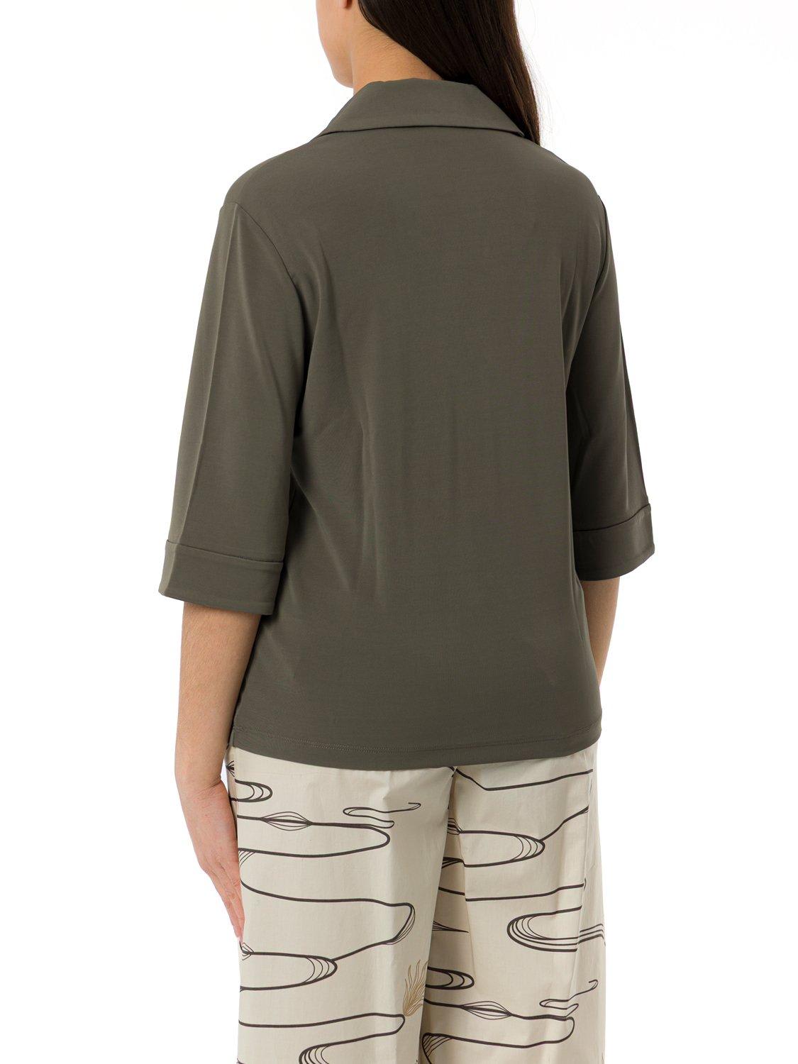 Max Mara V-neck Three-quarter-sleeved Blouse In Green