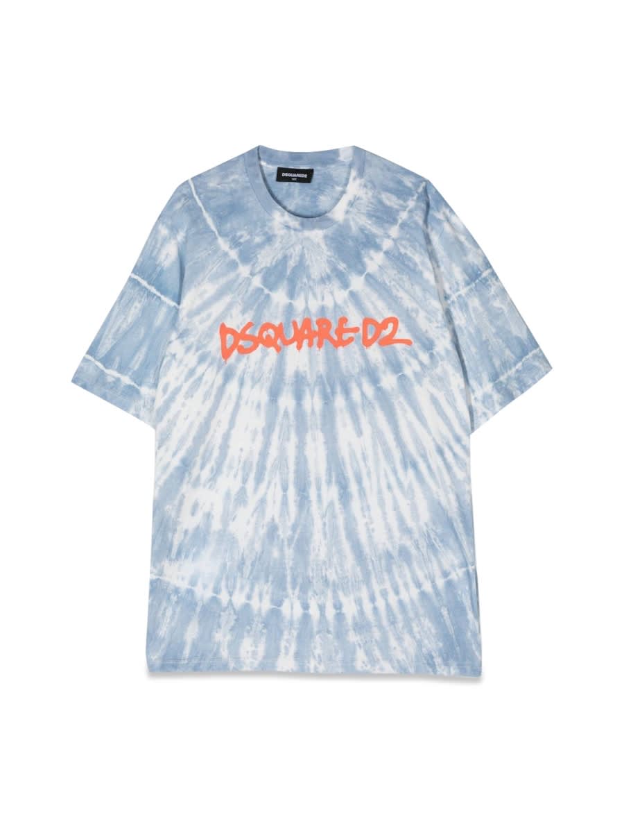 Dsquared2 Mc Logo Slouch Fit T-shirt In Azure
