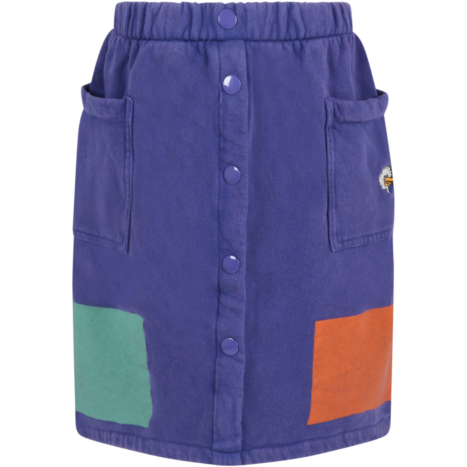 Bobo Choses Blue Skirt For Girl With Colorful Details