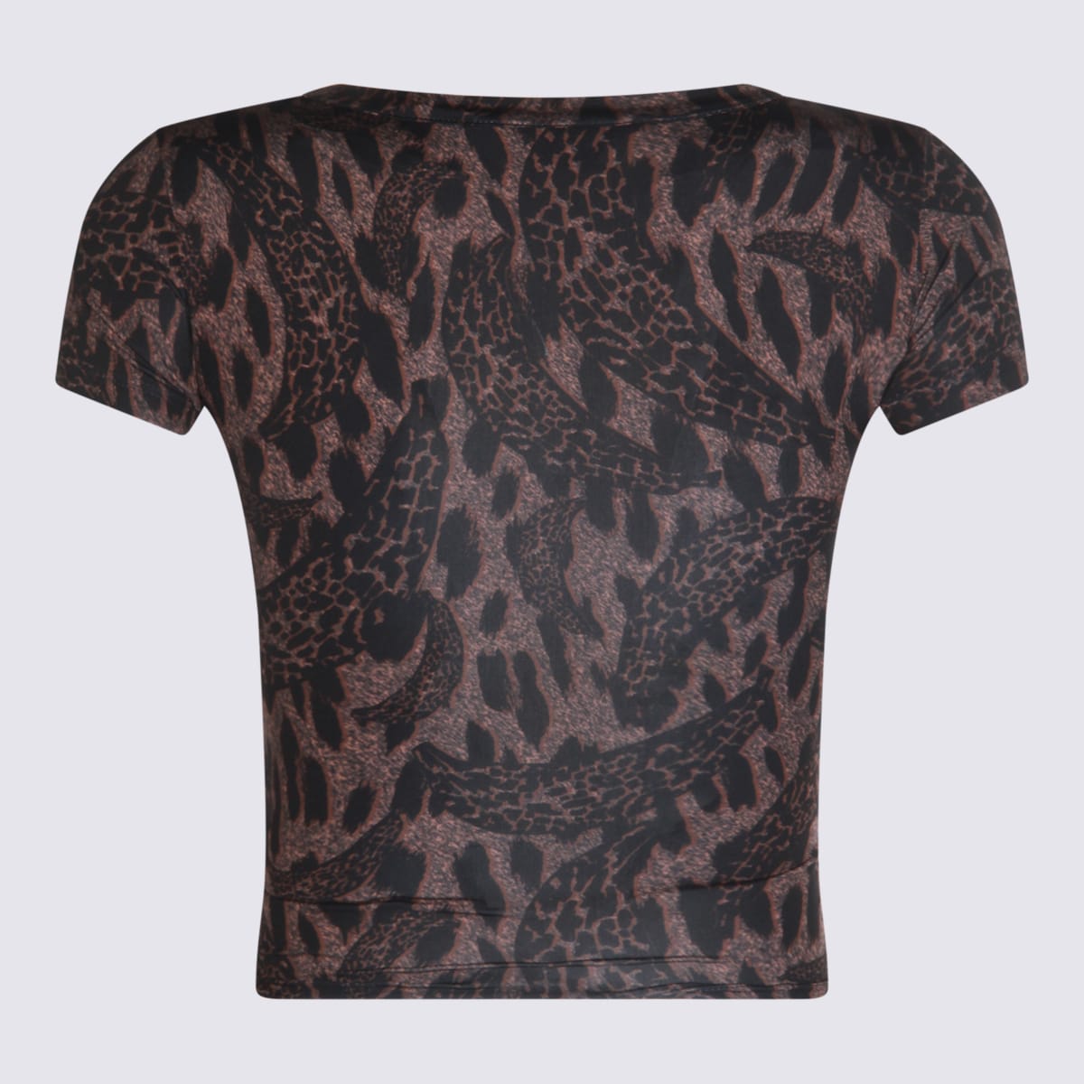 Fiorucci Animal-print Short-sleeved T-shirt In Brown