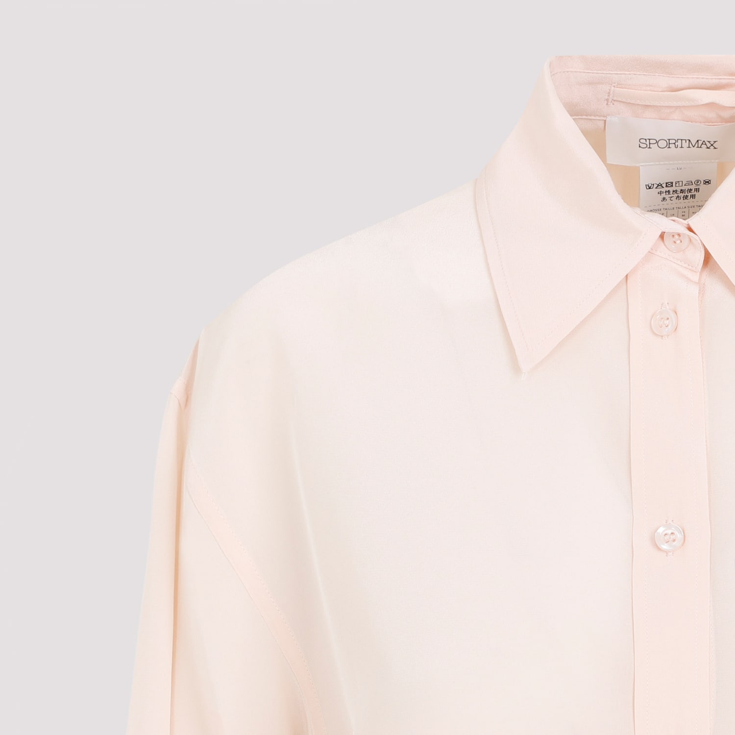 Shop Sportmax Rovigo Crepe Shirt In Cipria