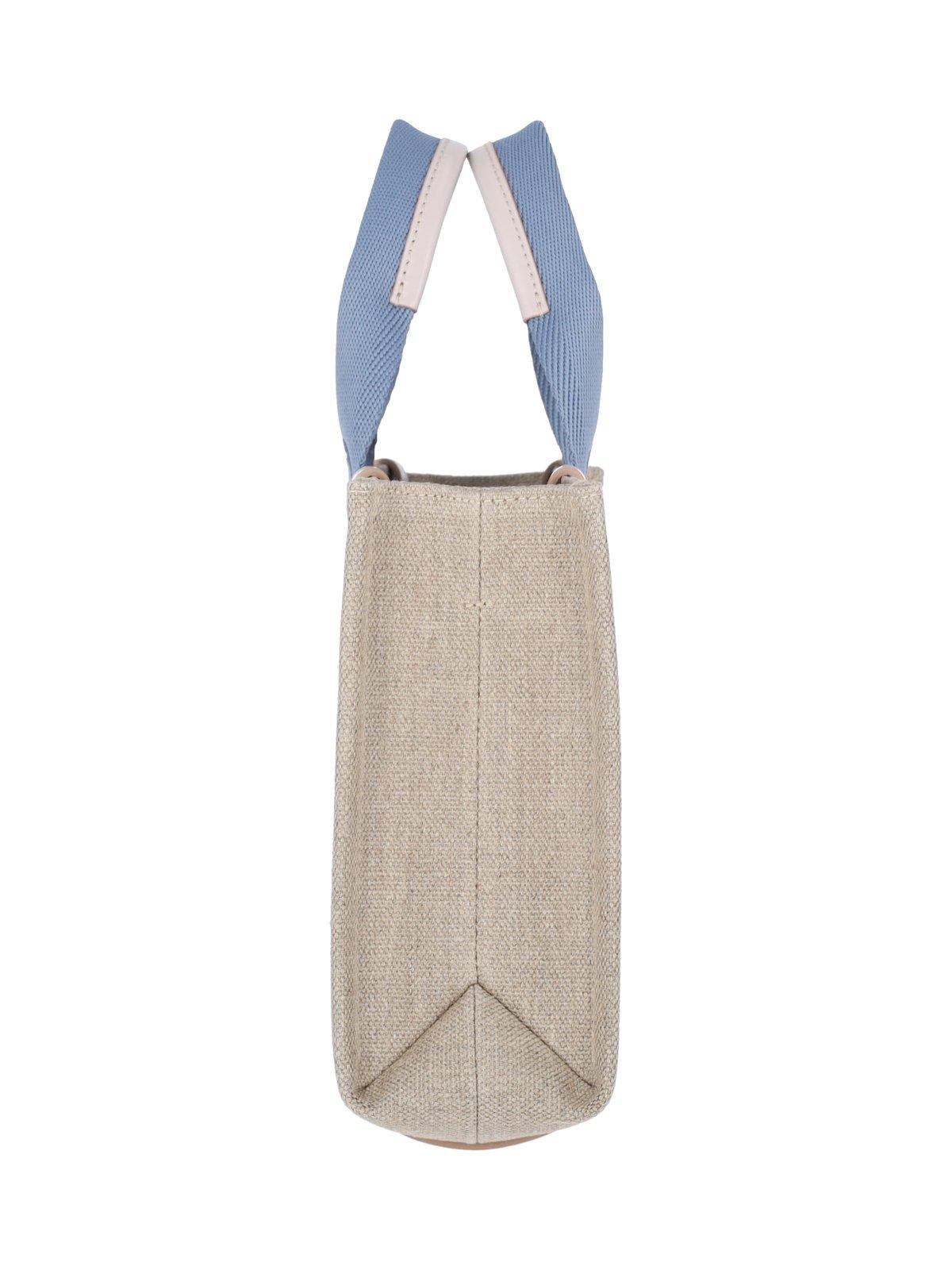Shop Chloé Woody Small Tote Bag In Washed Blue