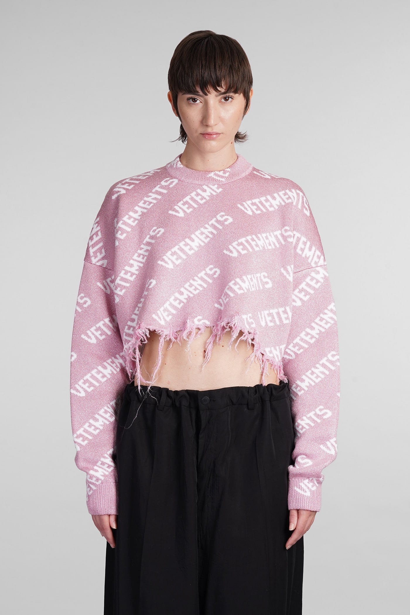 Shop Vetements Knitwear In Rose-pink Wool