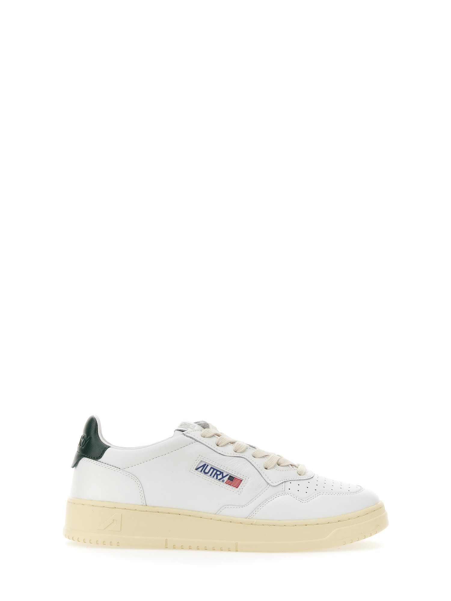 Autry White And Green 01 Sneakers In White/green