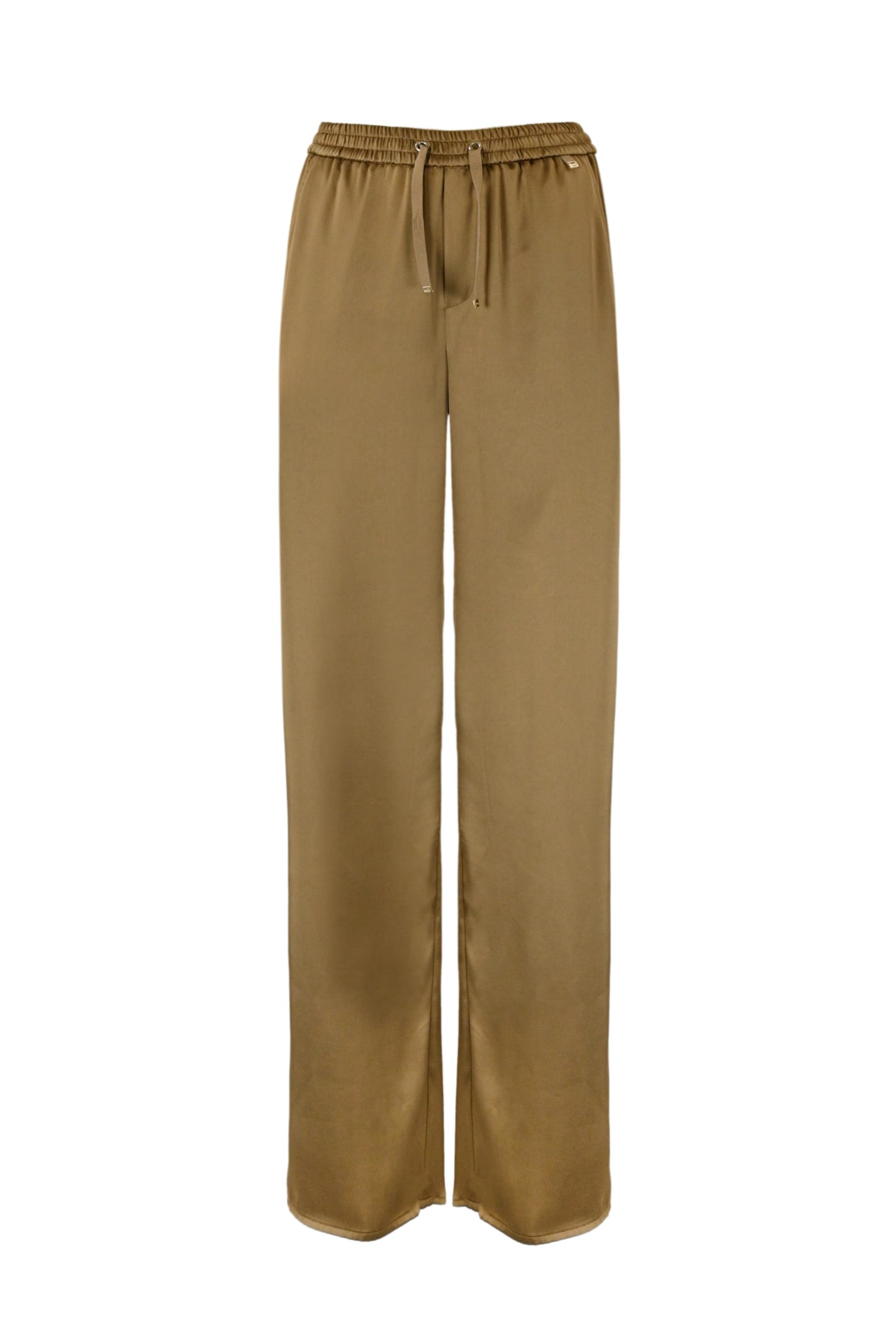 Shop Herno Straight Trousers In Technical Fabric In Sand