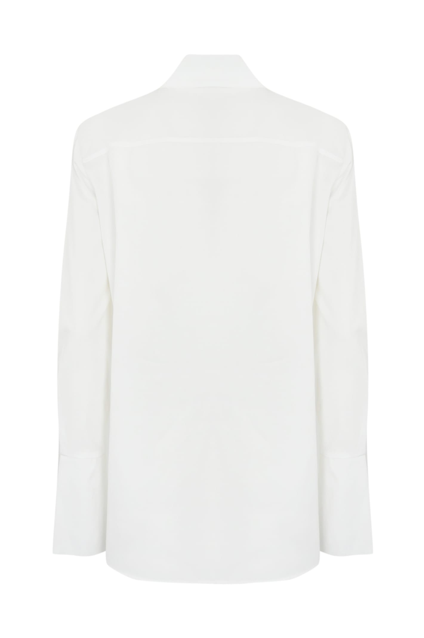 Shop Patrizia Pepe Poplin Shirt With Pocket In Bianco Ottico