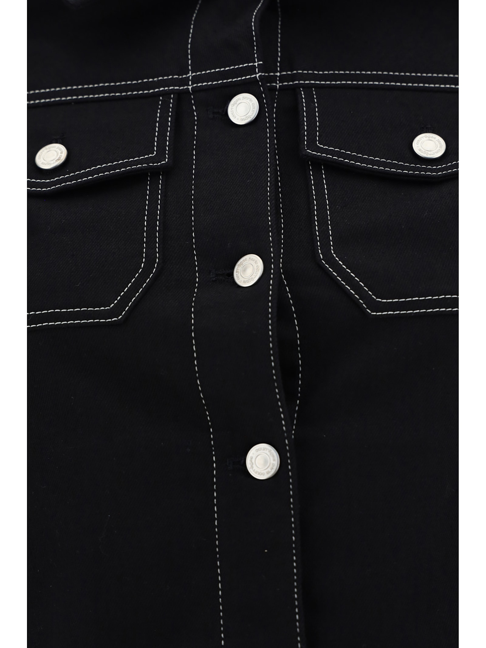 Shop Courrèges Denim Jacket In Black/white