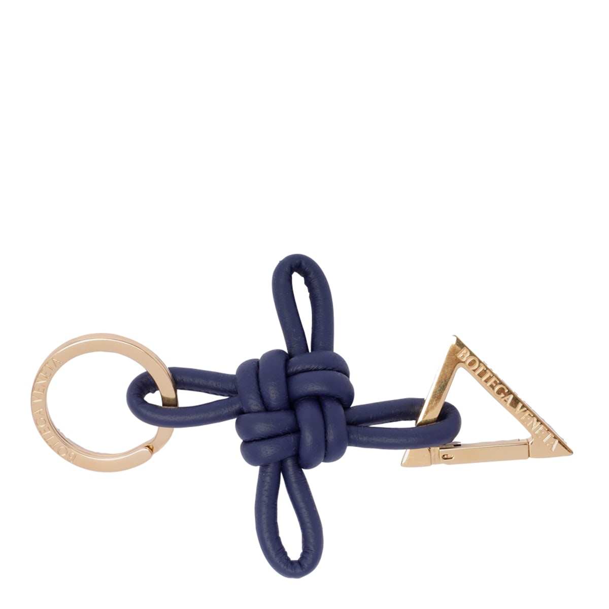 Shop Bottega Veneta Triangle Keyring In Blue