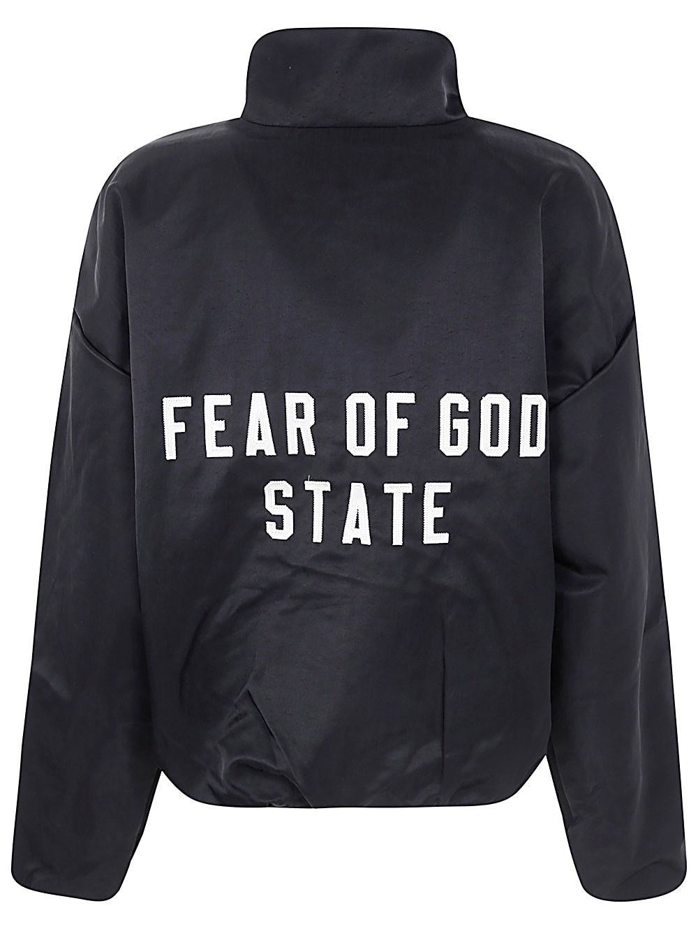 Shop Fear Of God Textured Nylon Track Jacket In Black