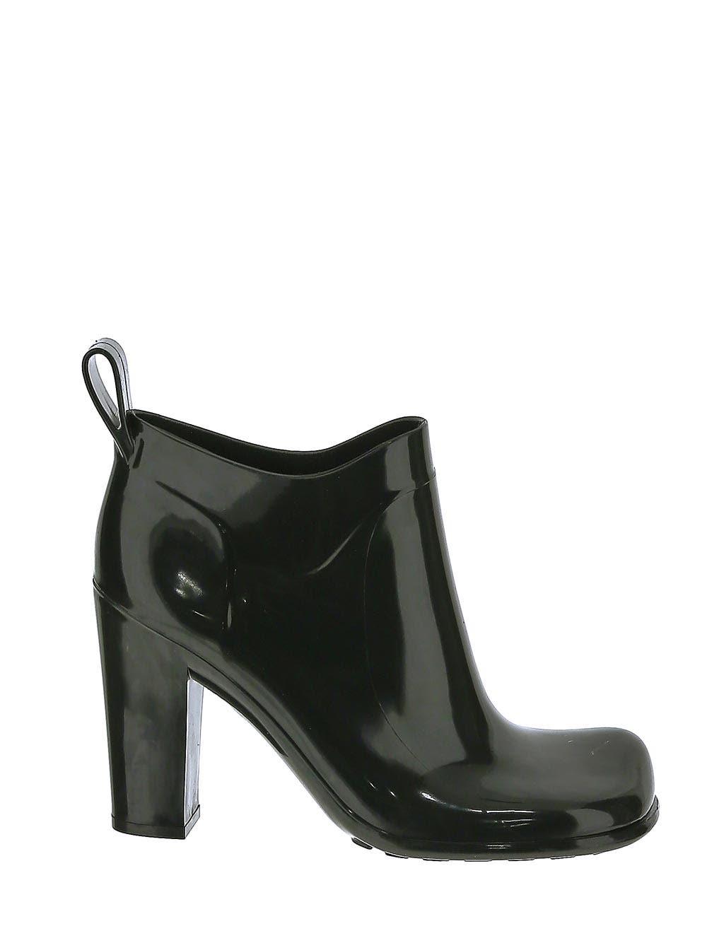 Shine Shiny Rubber Ankle Boots In Black