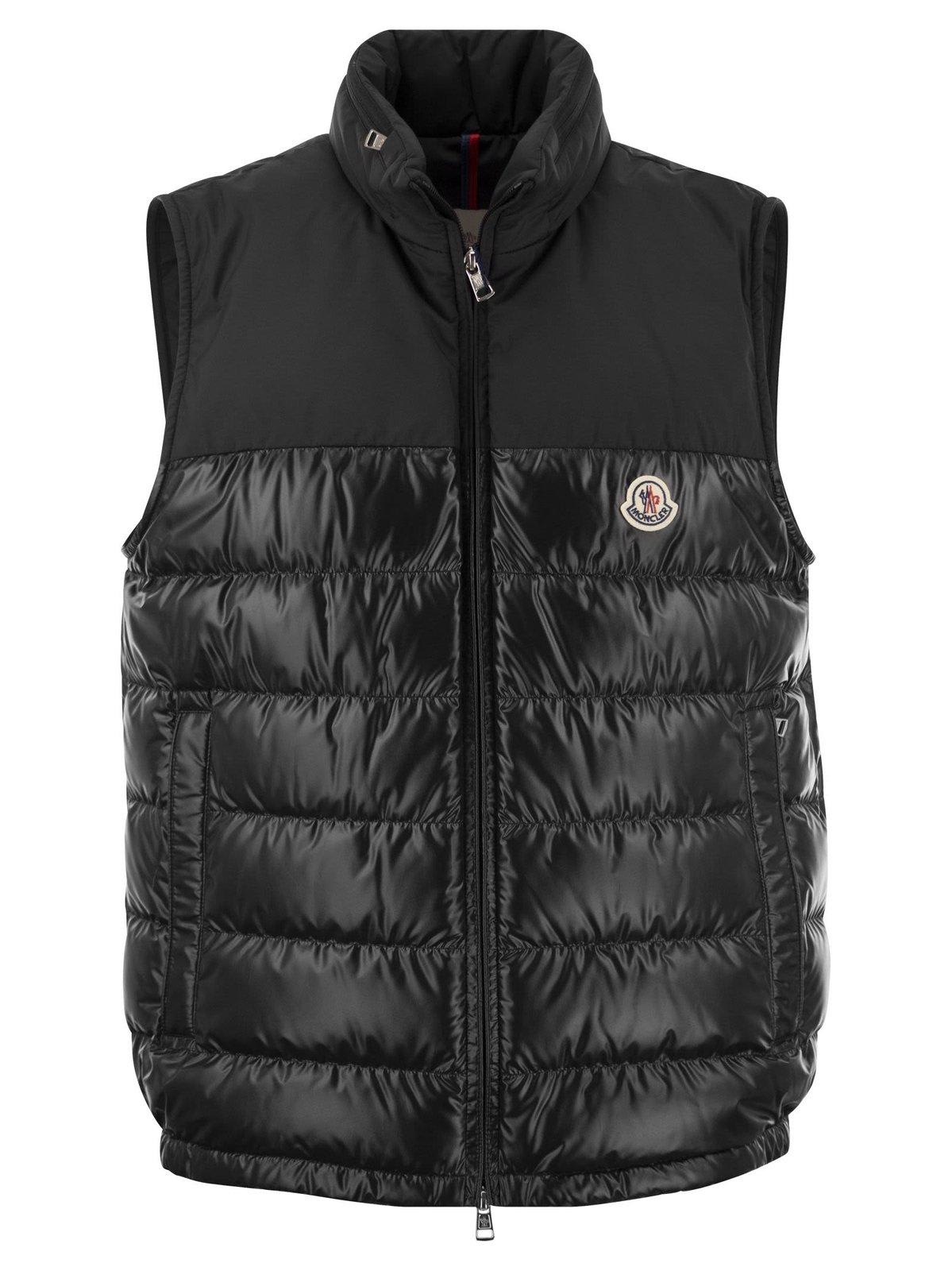 MONCLER LOGO PATCH QUILTED VEST