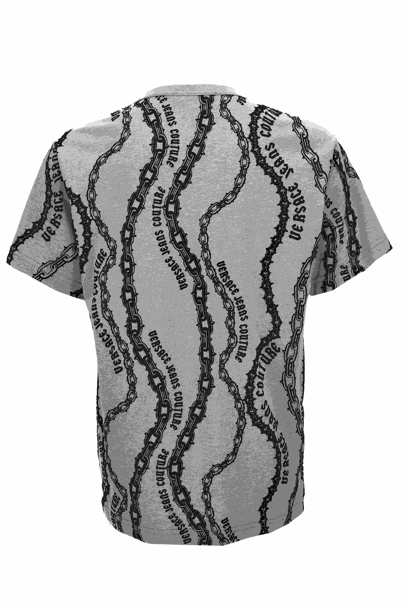 Versace Jeans Couture Man T-shirt Grey Size L Cotton In Grey
