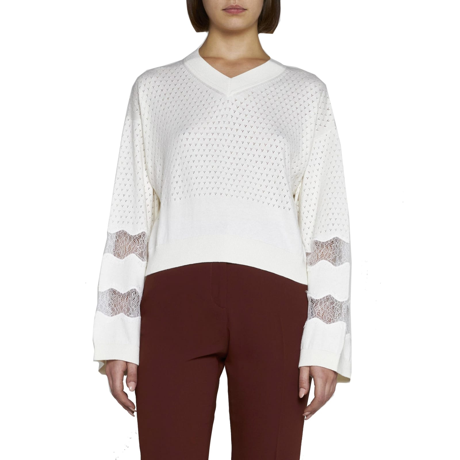 Shop See By Chloé Cotton And Cashmere Pullover In White