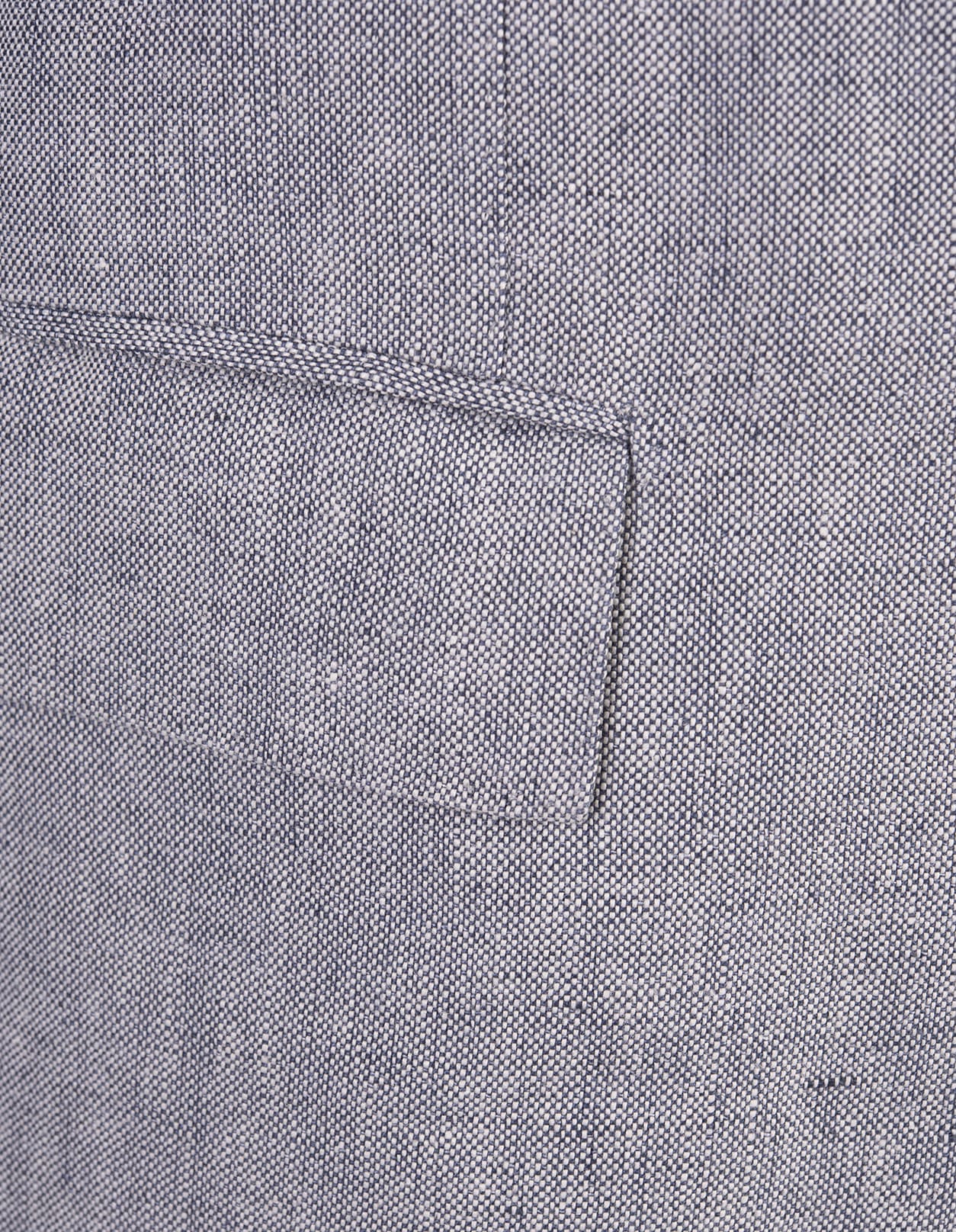 Shop Kiton Grey Linen Blazer