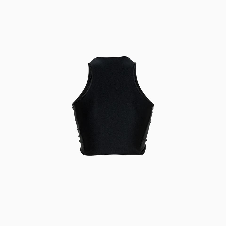 Shop Coperni Flower Top In Nero