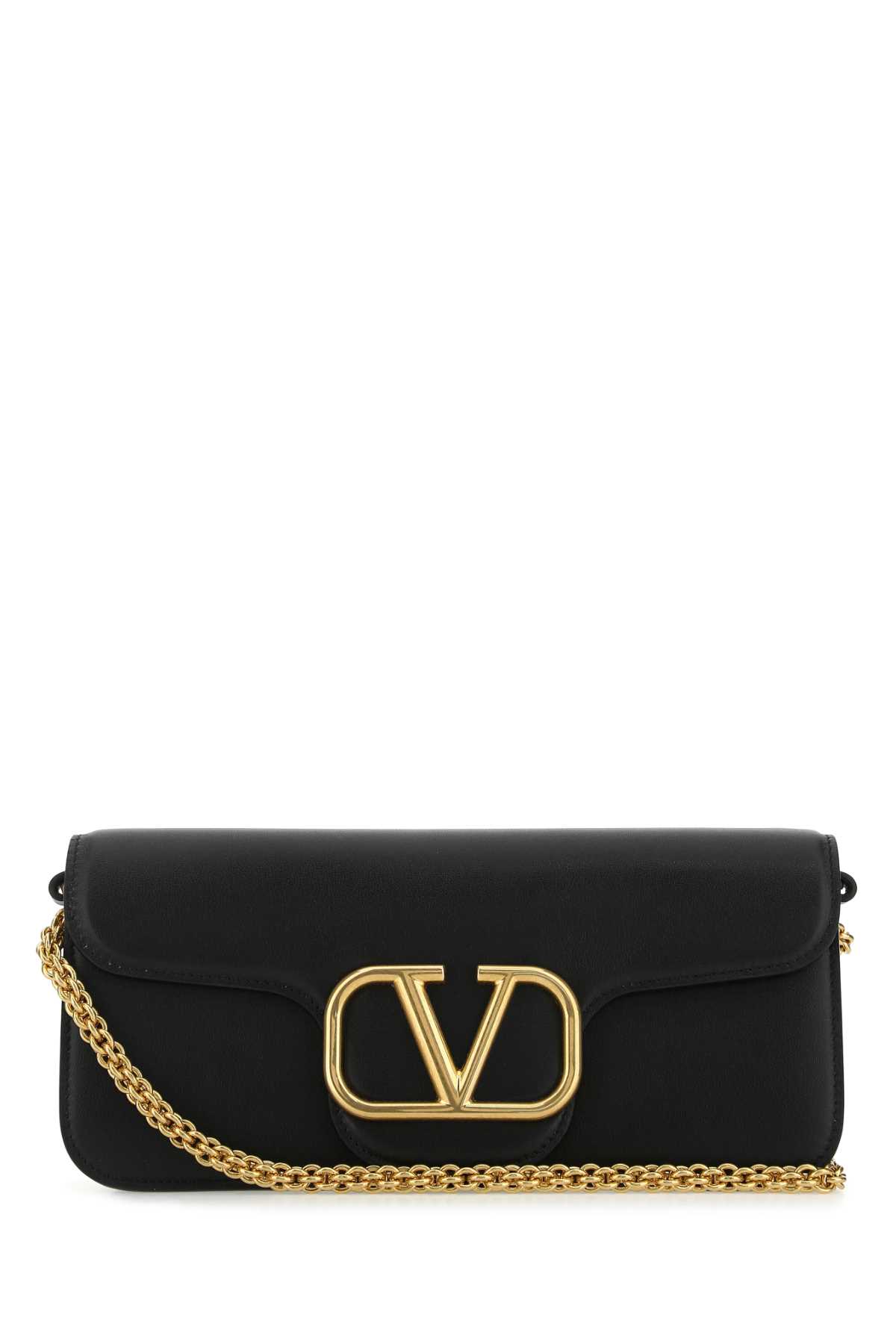 Shop Valentino Black Leather Locã² Handbag In Nero