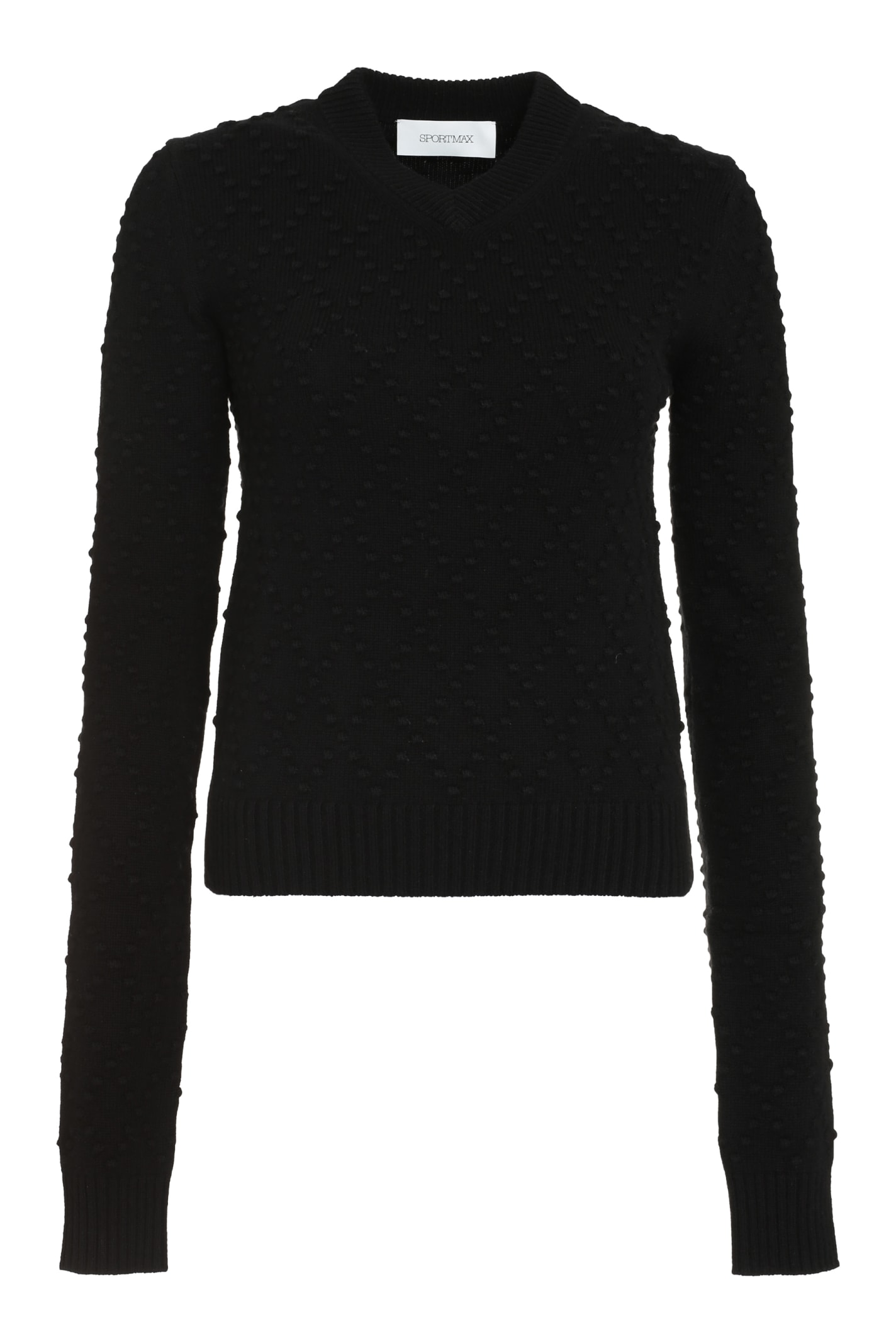 Shop Sportmax Salve Wool And Cashmere Sweater In Black