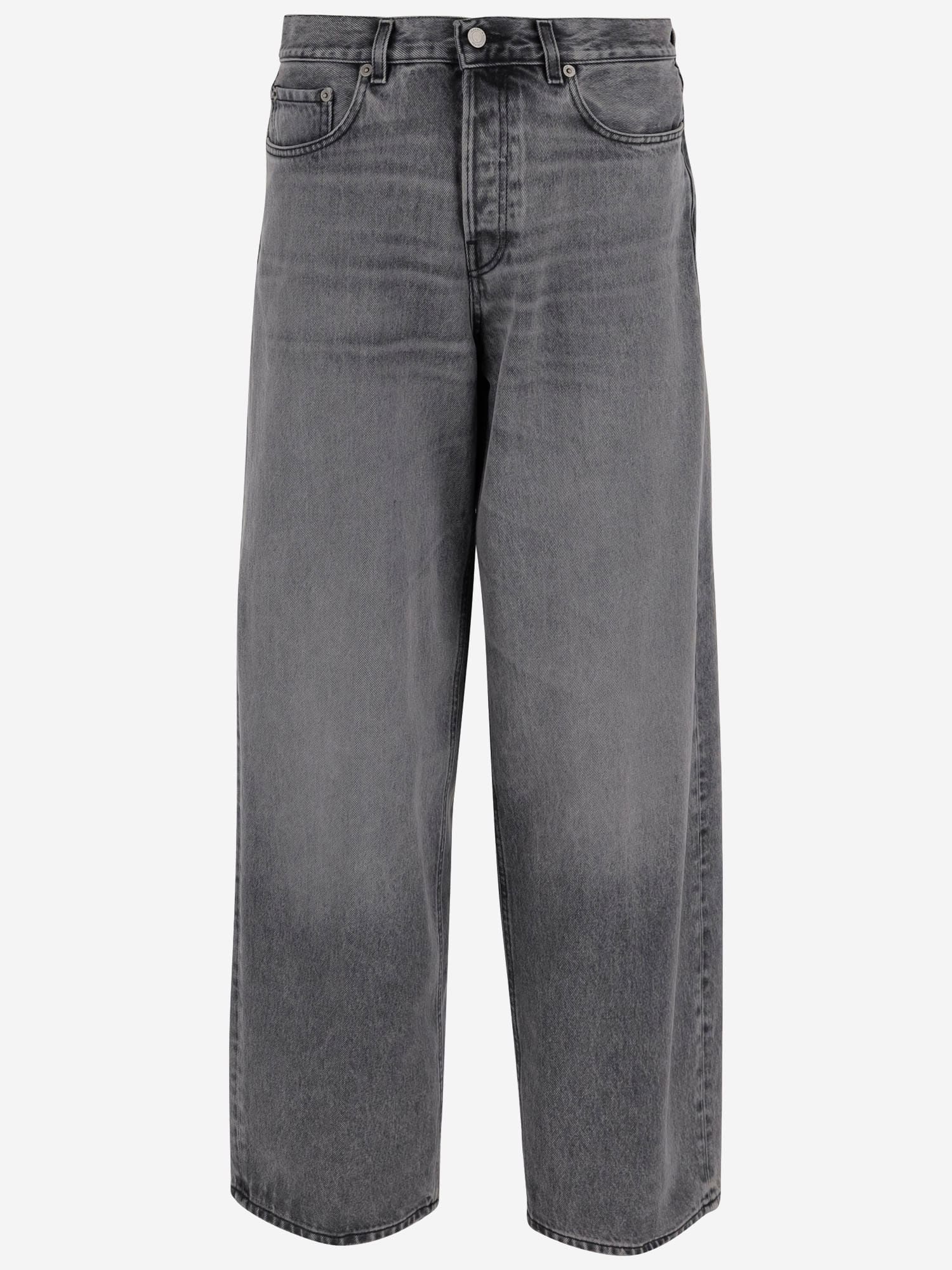 Haikure Wide-leg Mid-rise Jeans In Gray