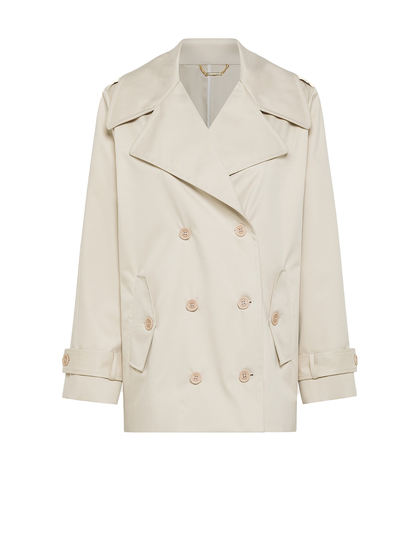 Beige Double-breasted Trench Coat
