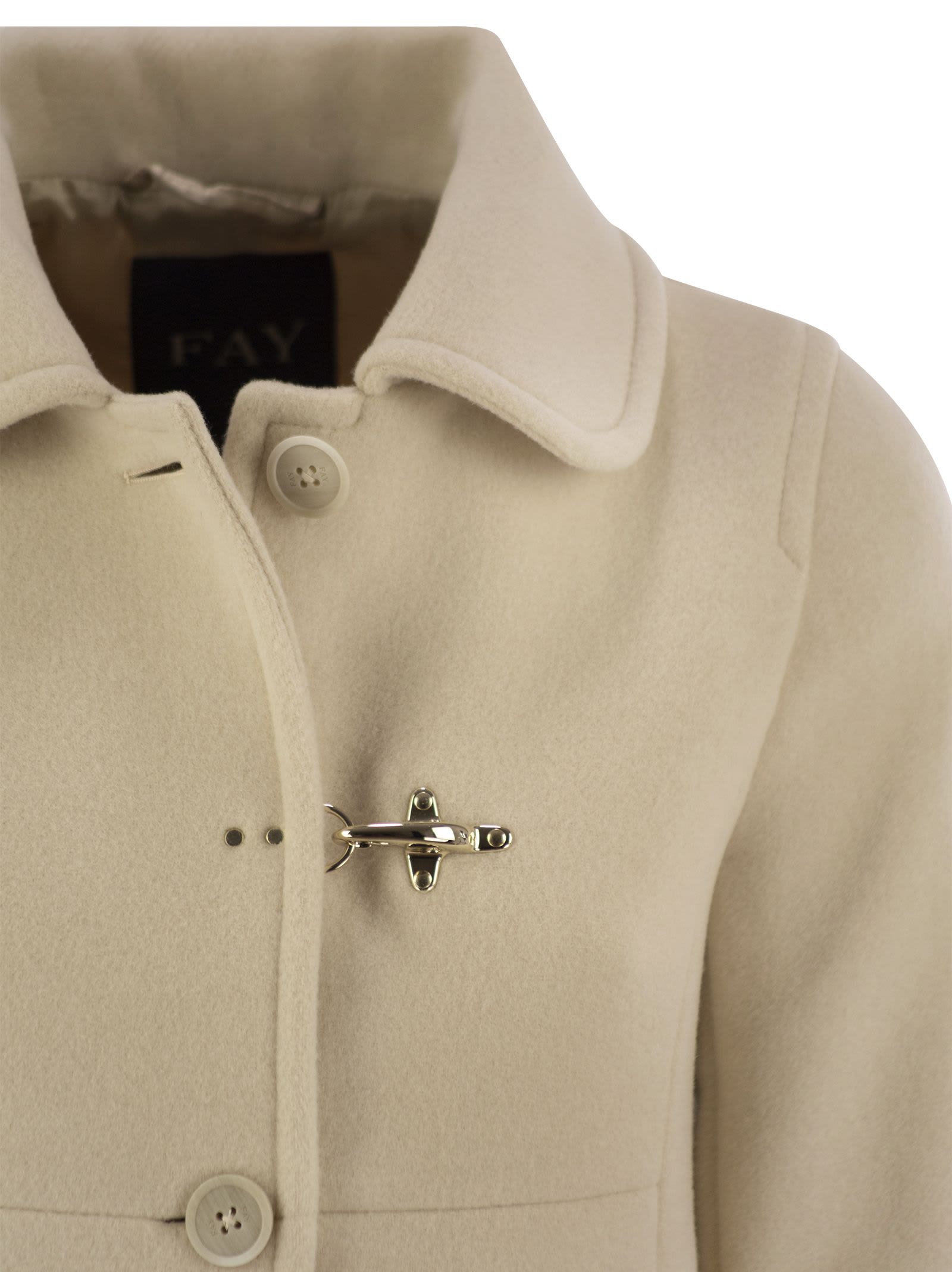 Shop Fay Wool And Cashmere Coat In Cream