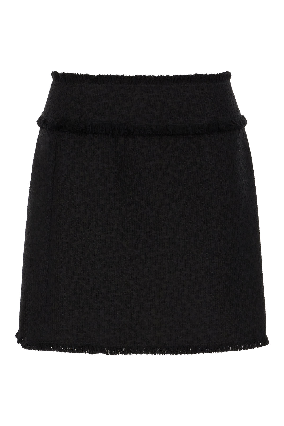 Dolce & Gabbana Black Wool Blend Mini Skirt In Nero