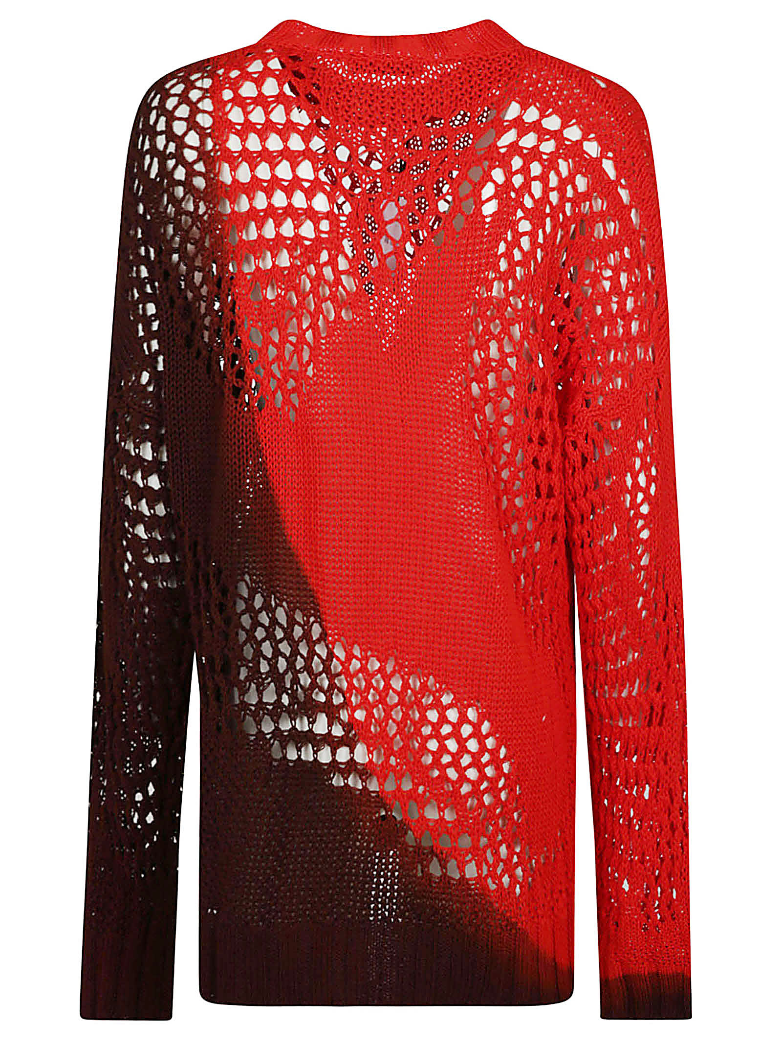 Shop Attico Rib Trim Perforated Colourblock Sweatshirt In Fuchsia