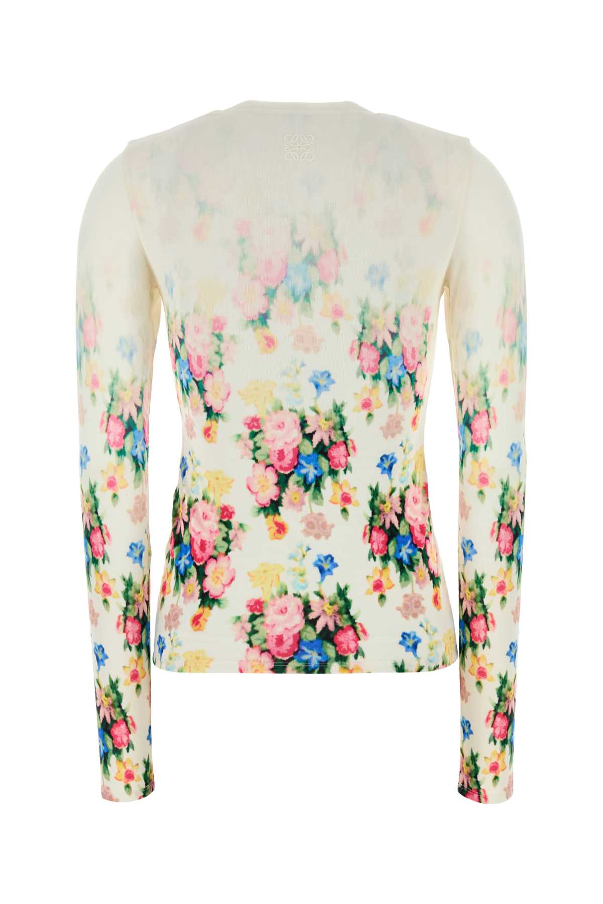 Shop Loewe Printed Stretch Modal Top In Whitemulticolor