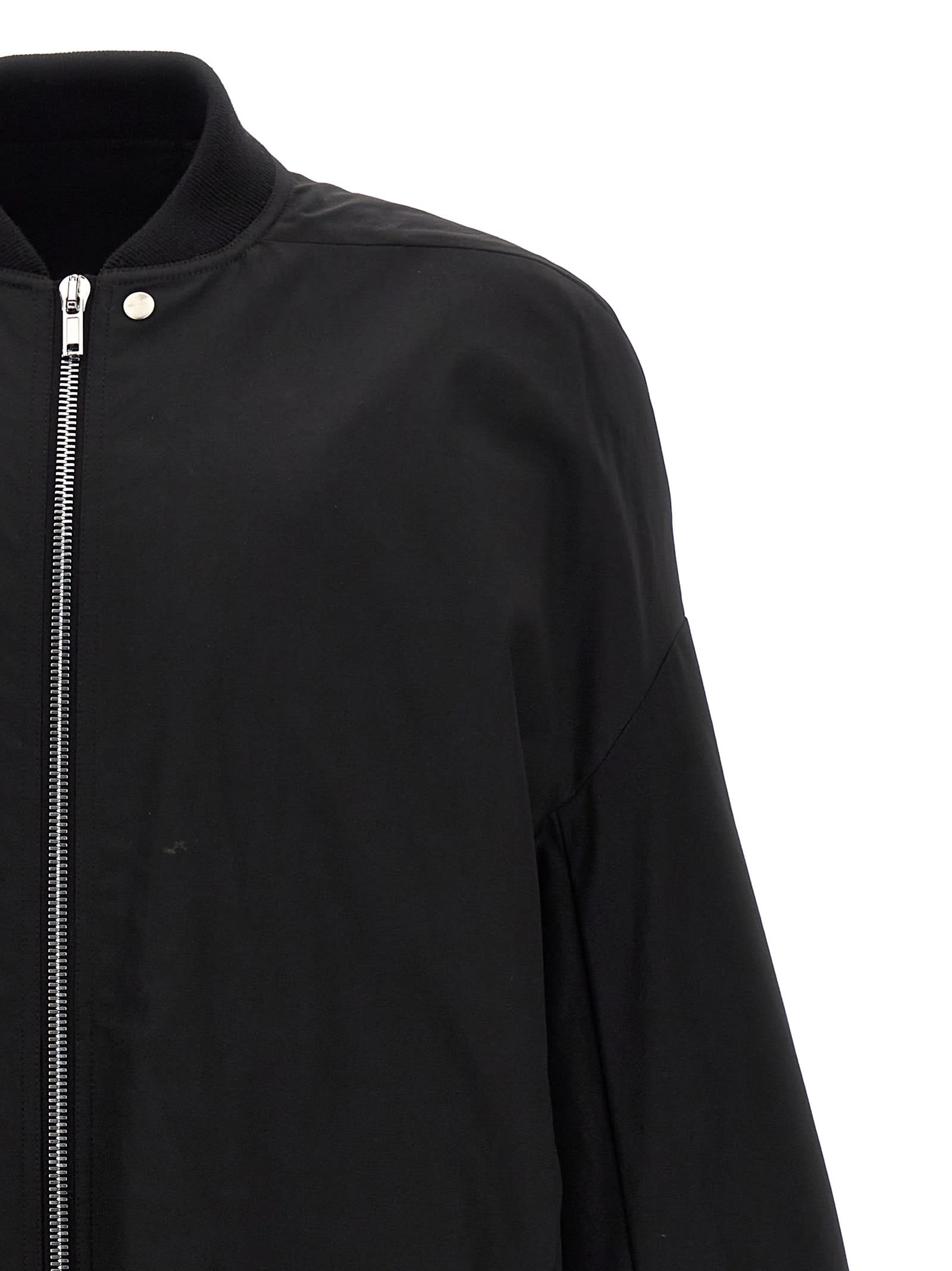 Rick Owens Jumbo Peter Flight Distressed Cotton Jacket In Black