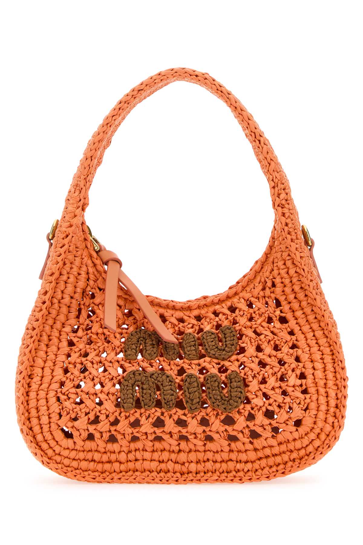 Miu Miu Orange Crochet Handbag In Tulipanocognac