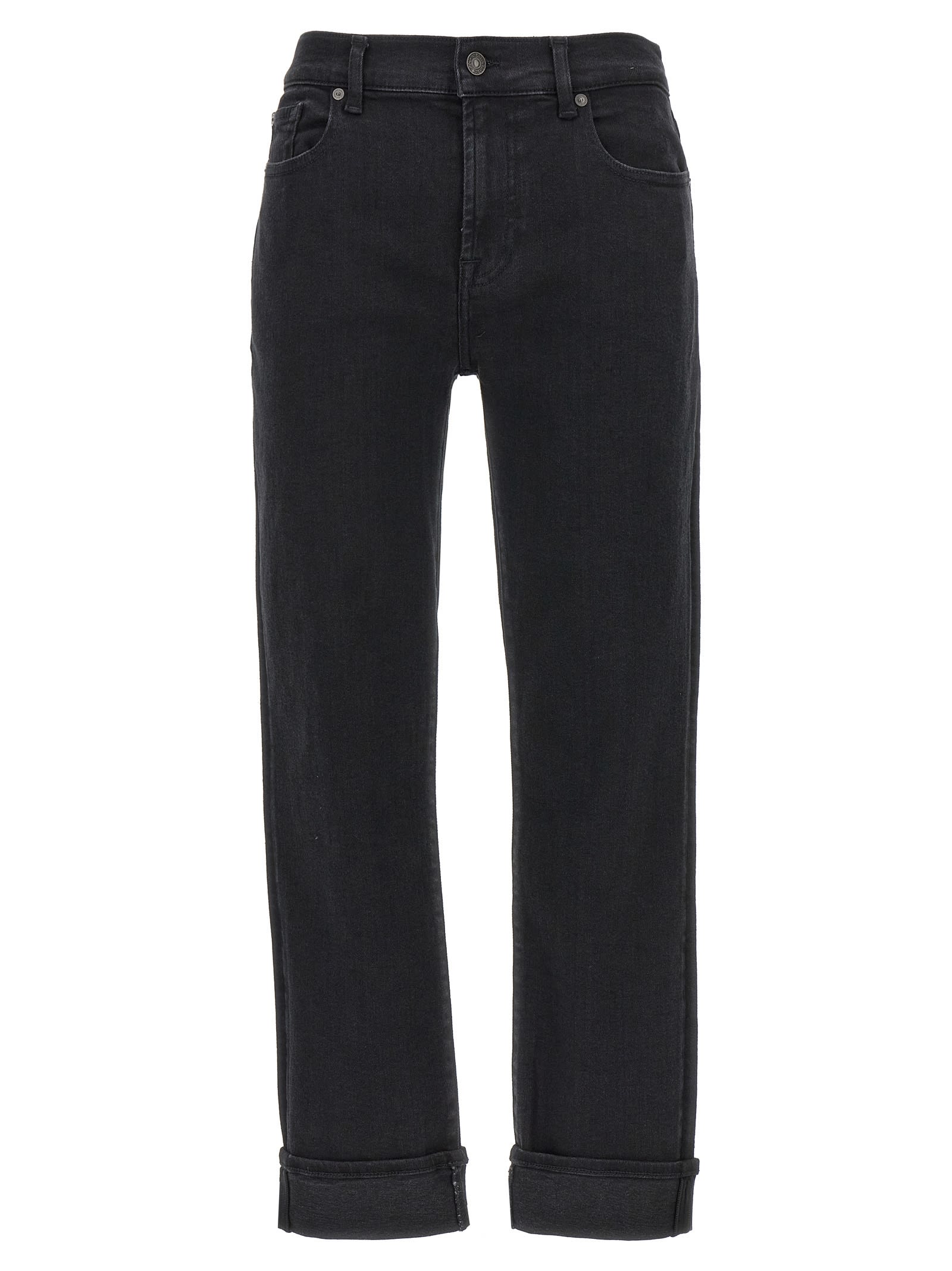 Shop 7 For All Mankind Relaxed Skinny Jeans In Black