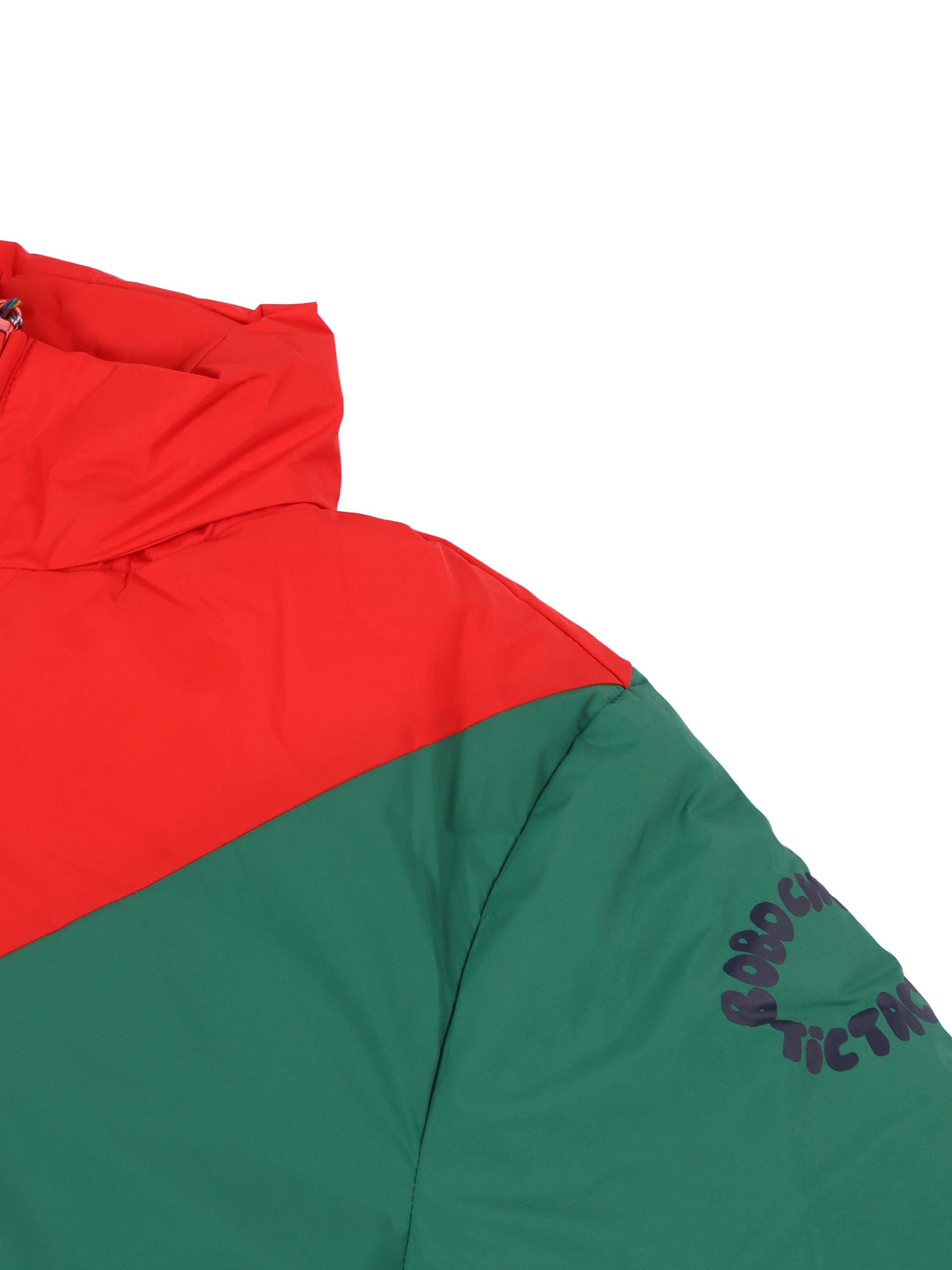 Bobo Choses Tic Tac Toe Colour-block Puffer Jacket In Green