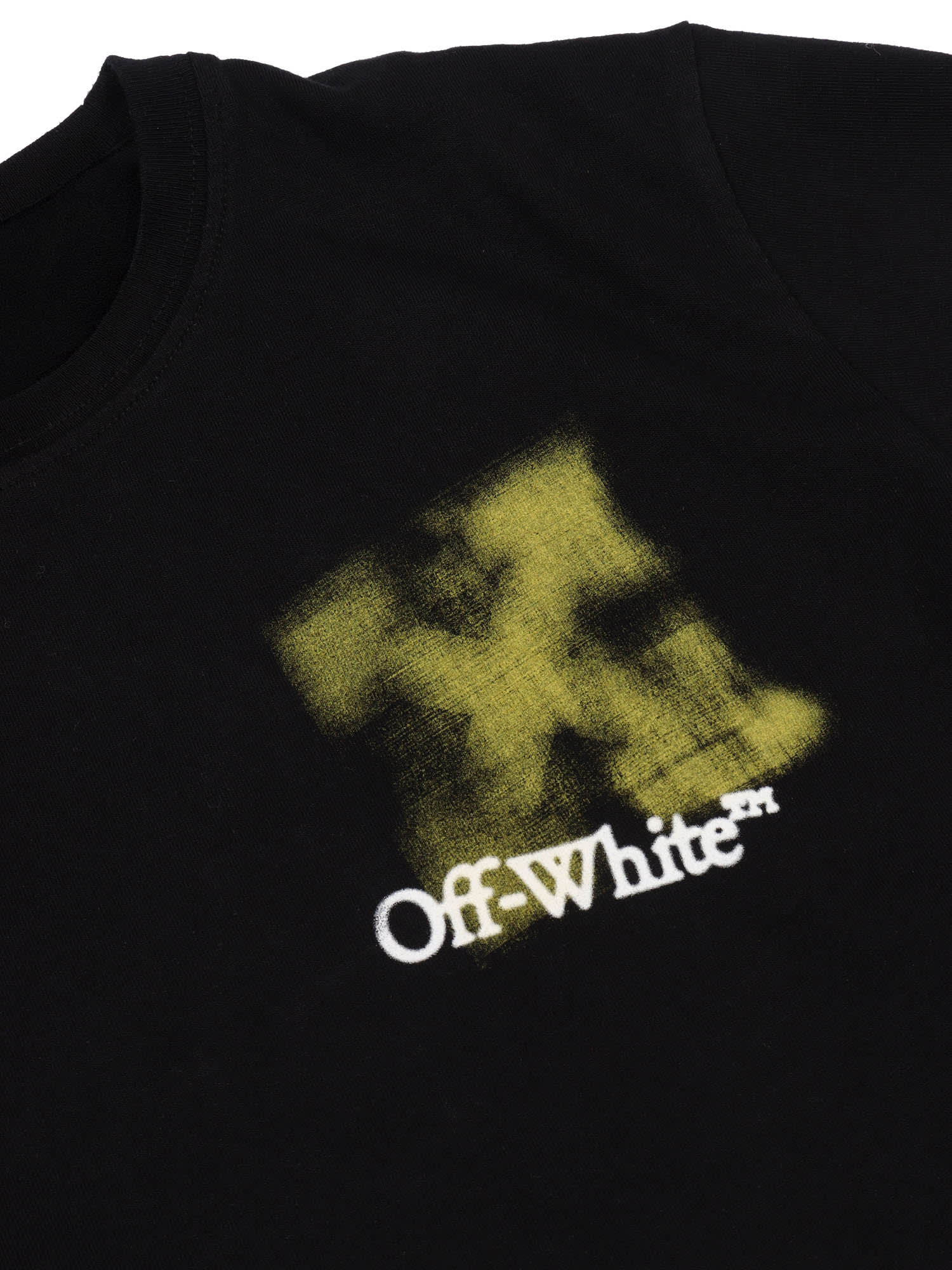 Off-white Arrow Spray Tee S/s Black - Yellow In Black