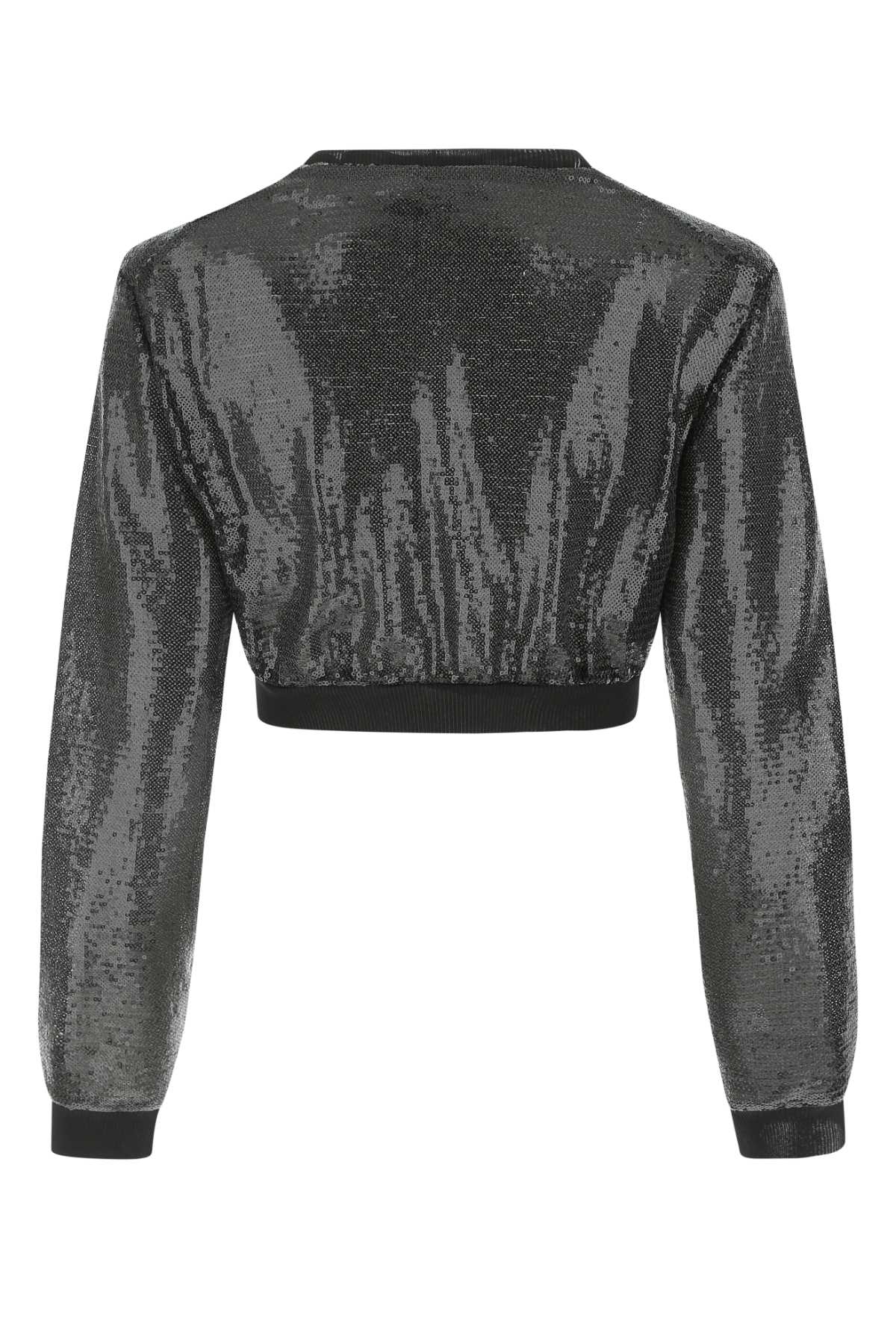 Shop Prada Black Sequins Cardigan In F0002