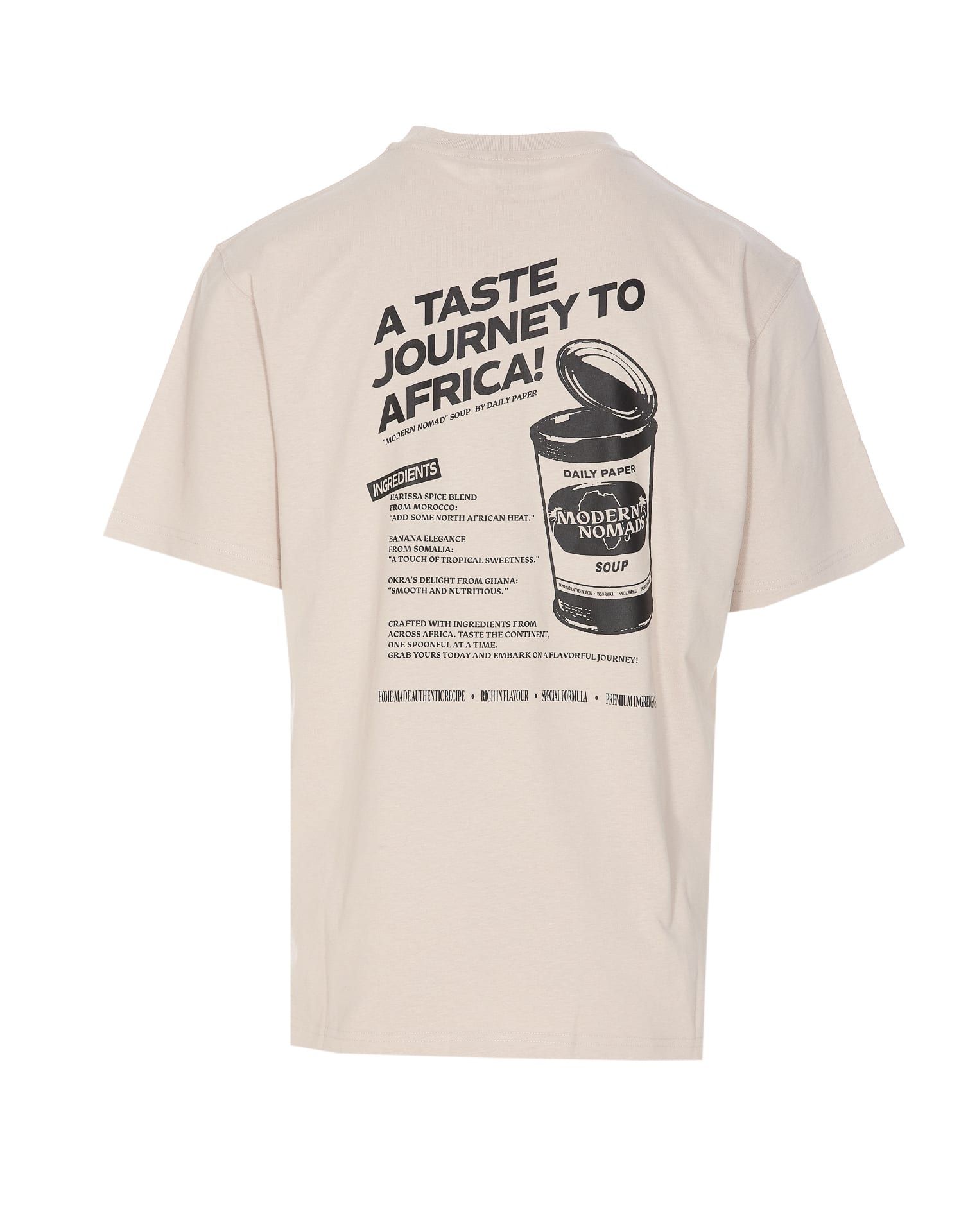 Daily Paper T-shirt Whit Maxi Print In Beige