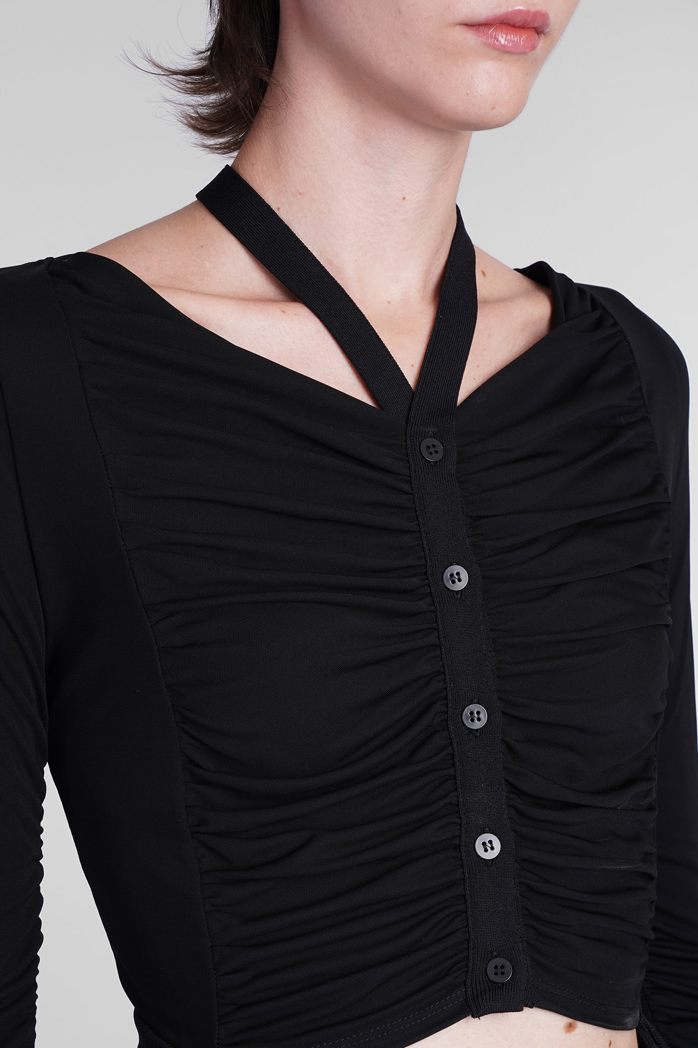 Shop Andreädamo Topwear In Black Viscose