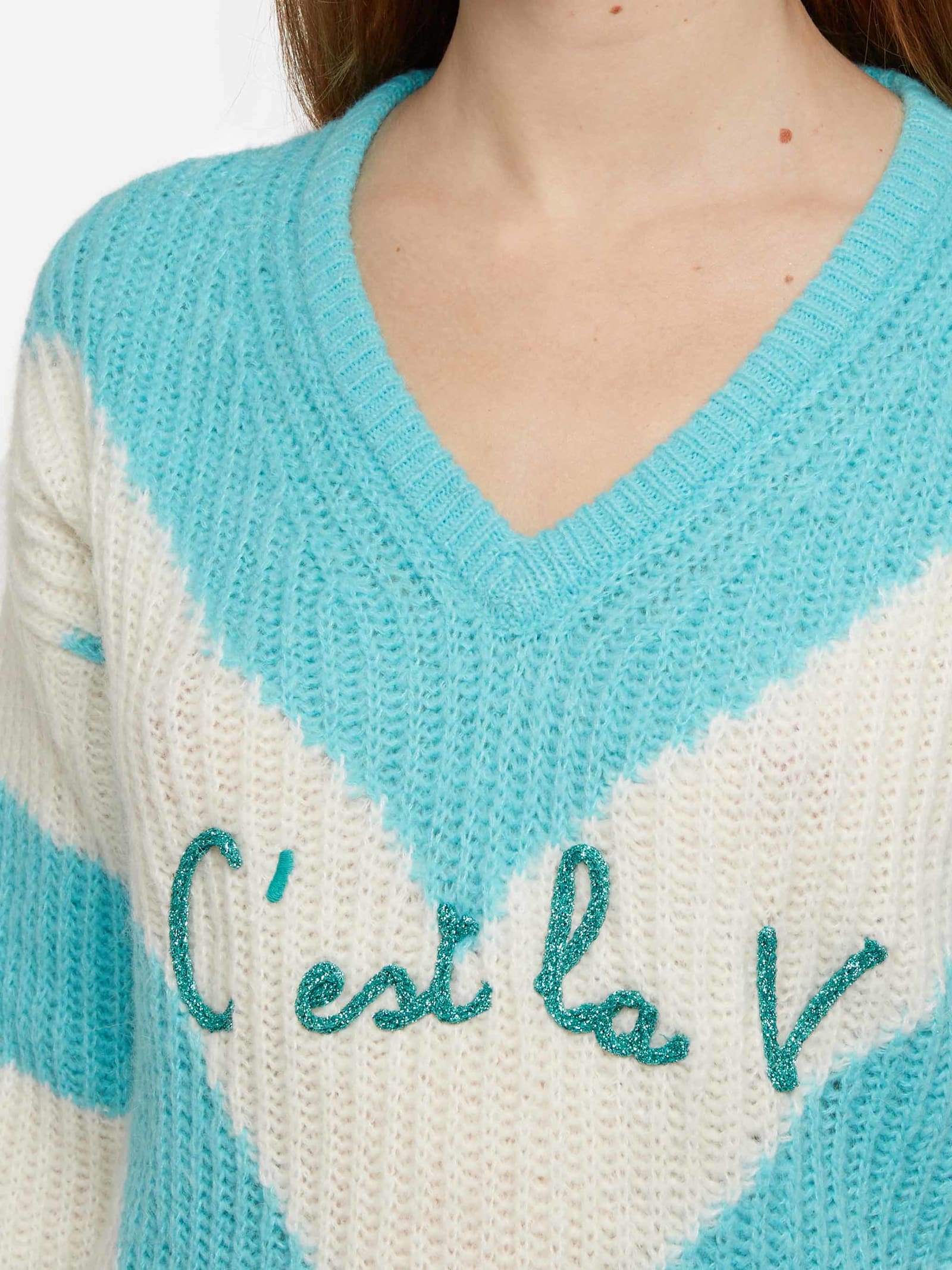 Shop Mc2 Saint Barth Woman Cropped Sweater With Argyle Pattern In Green