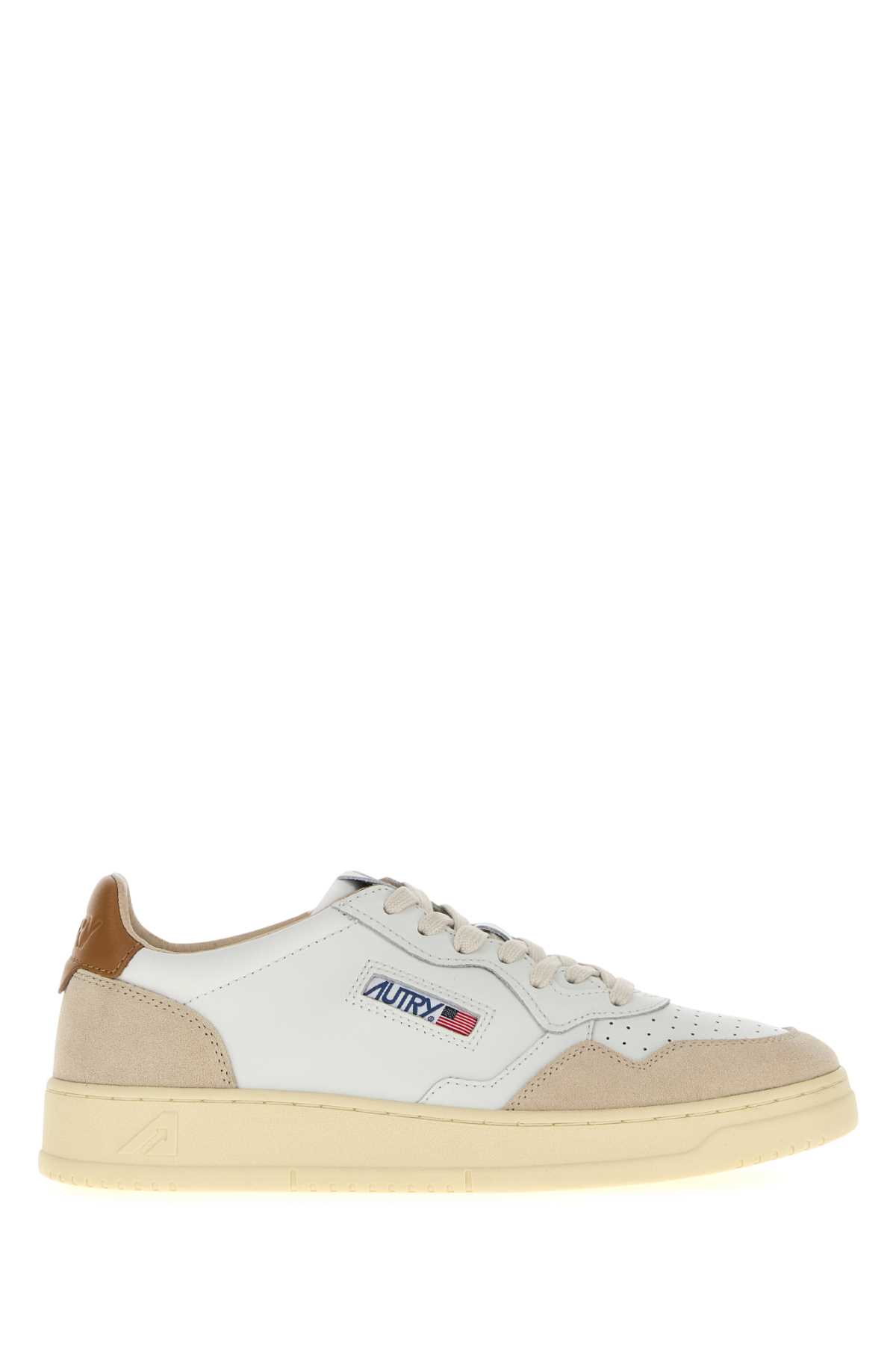 Autry Low-top Sneakers With Suede Inserts And Contrasting Heel In Multi