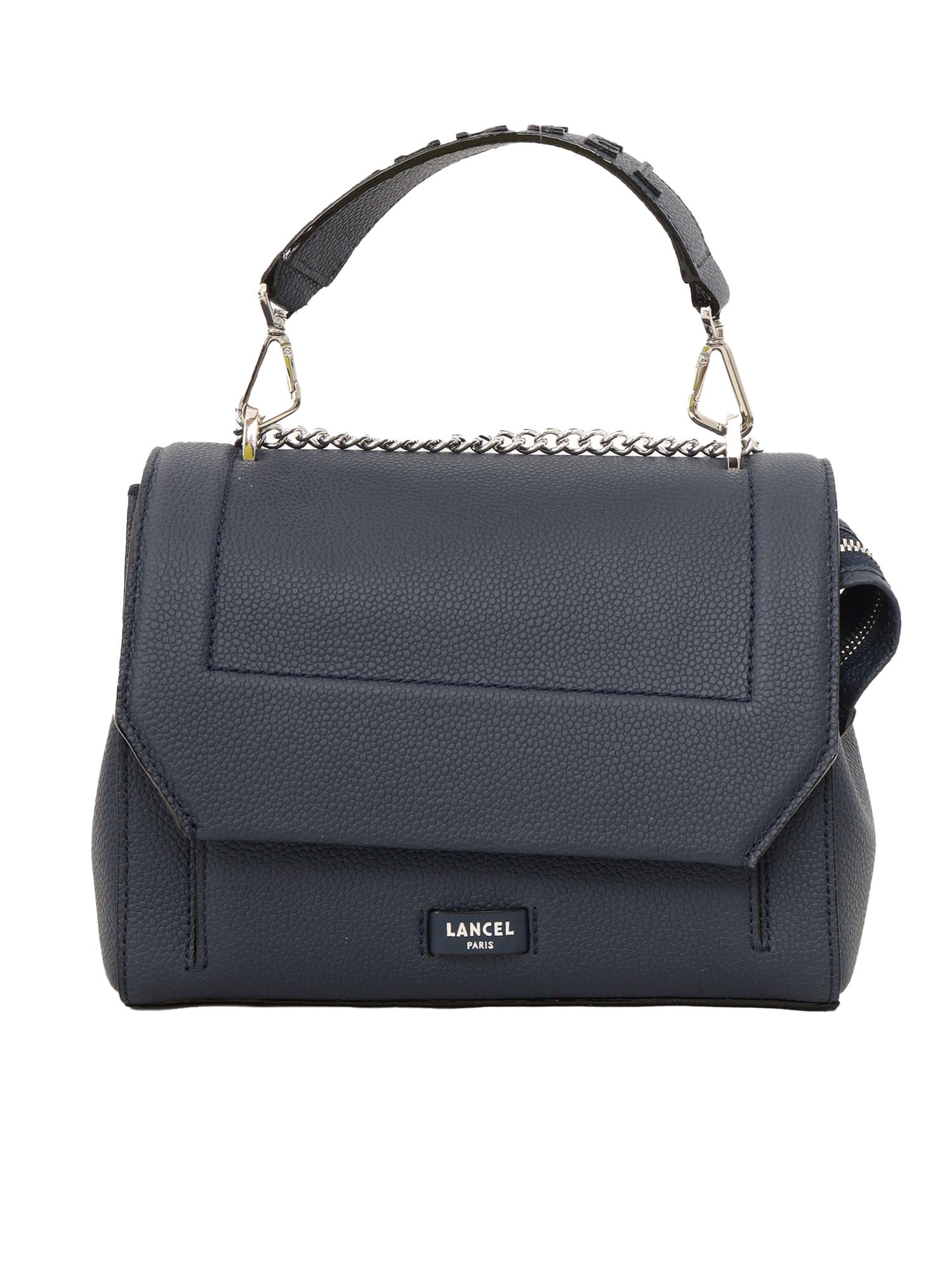 Lancel Sac Rabat M Textured Calfskin Medium Handbag In Blue
