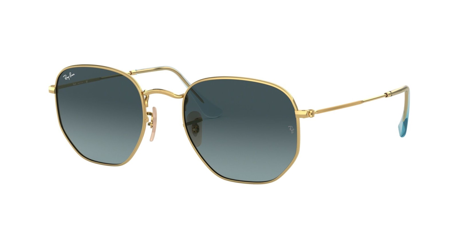 Shop Ray Ban Sunglasses In Oro/blu Sfumato