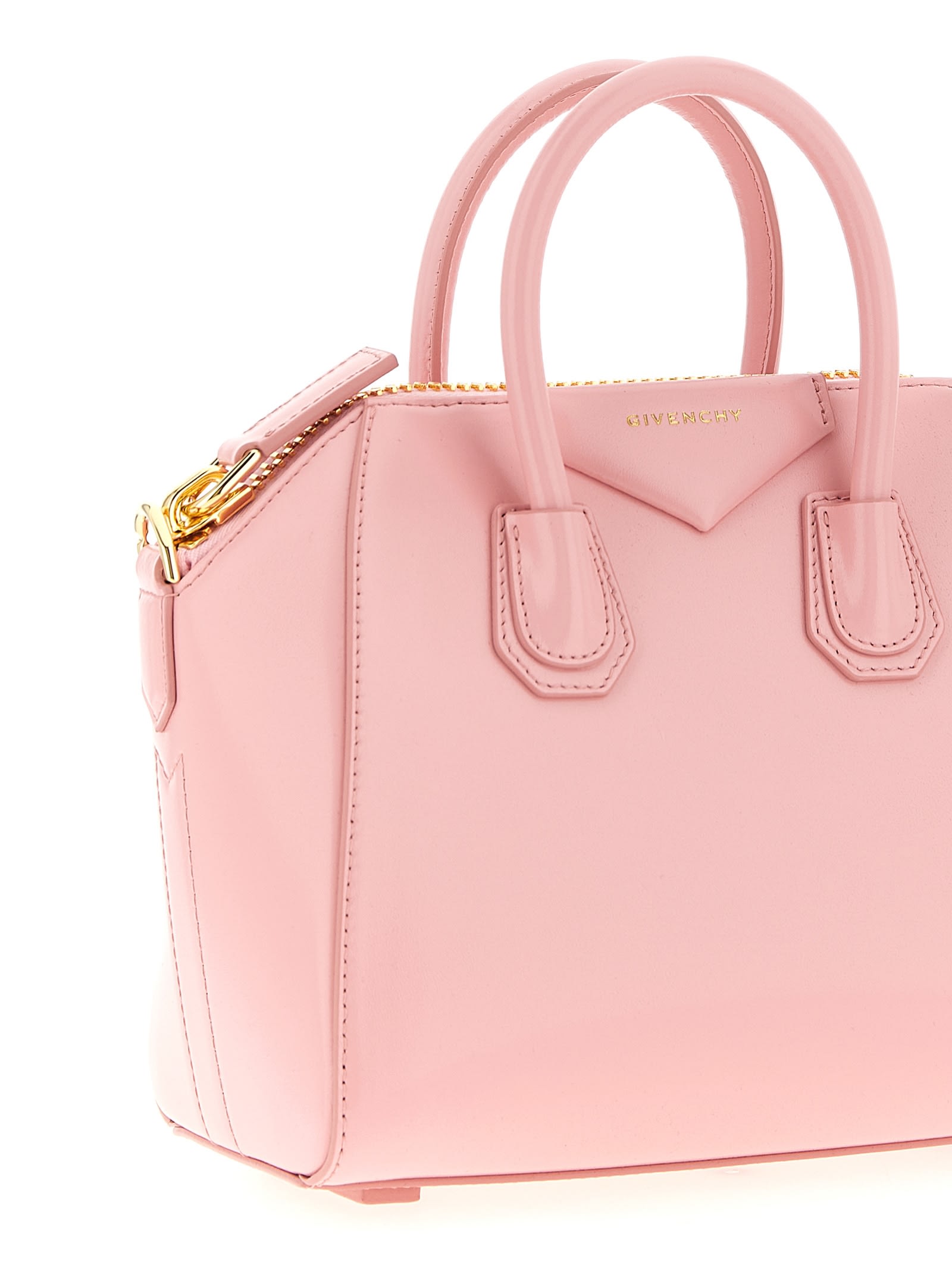 Givenchy Antigona Mini Top-handle Bag In Patent Leather In Pink