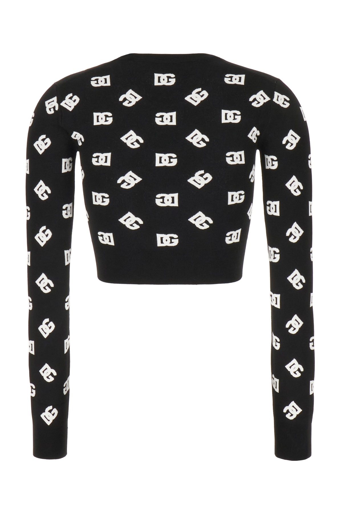 Shop Dolce & Gabbana Embroidered Viscose Blend Sweater In Nero Bianco