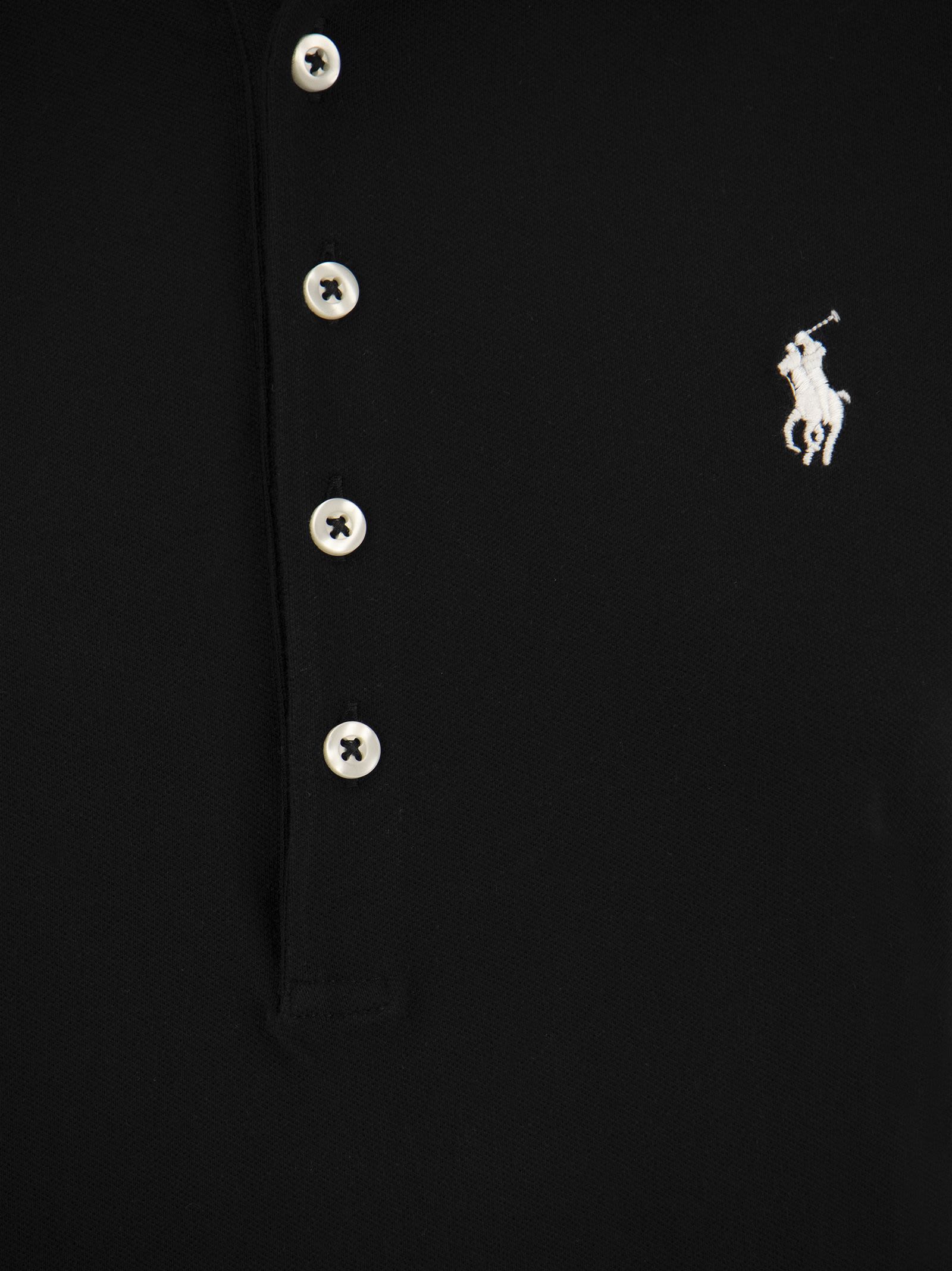 Shop Polo Ralph Lauren Julie Cotton Polo Shirt In Black