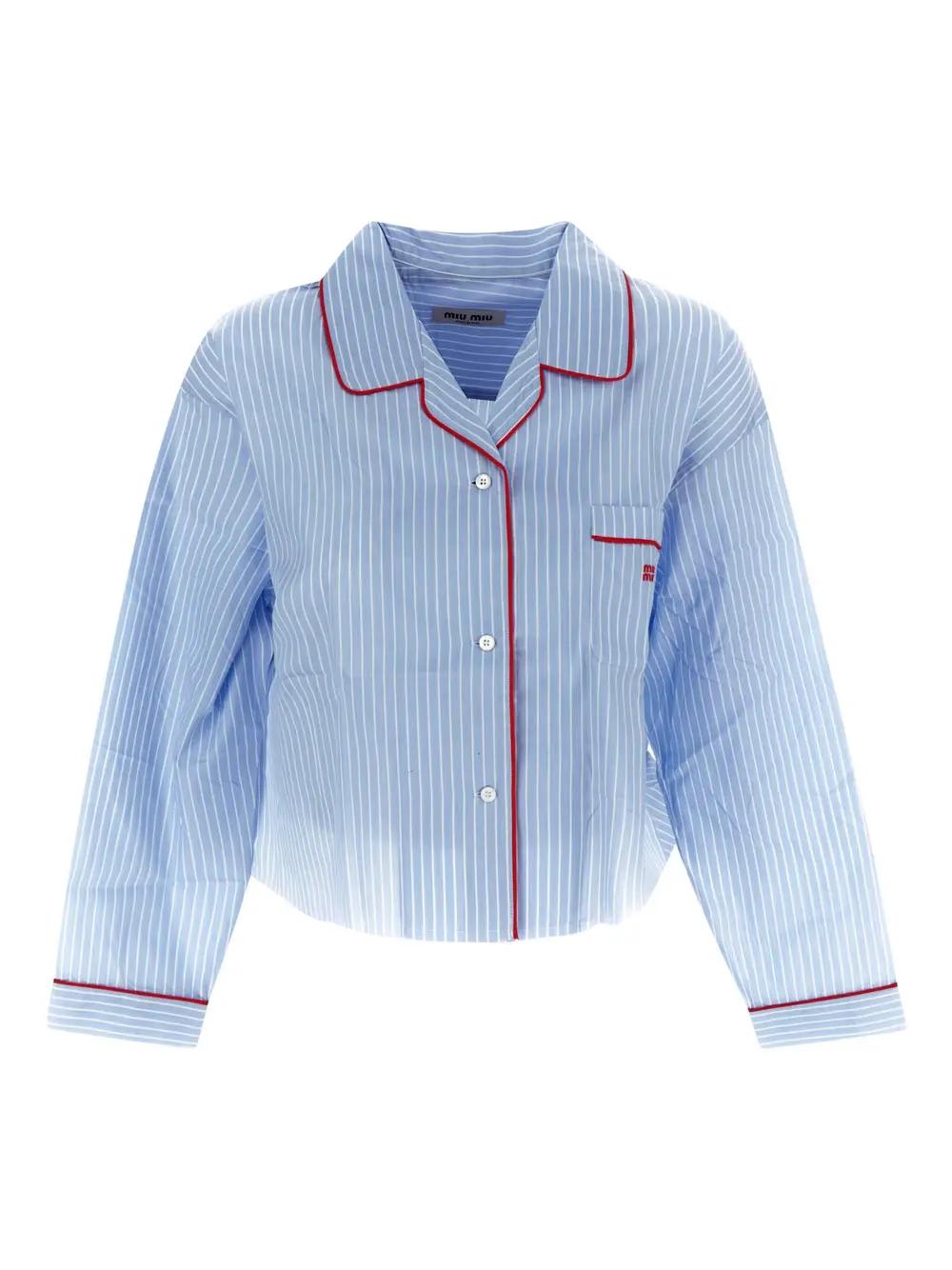 Miu Miu Stripes Shirt In Blue